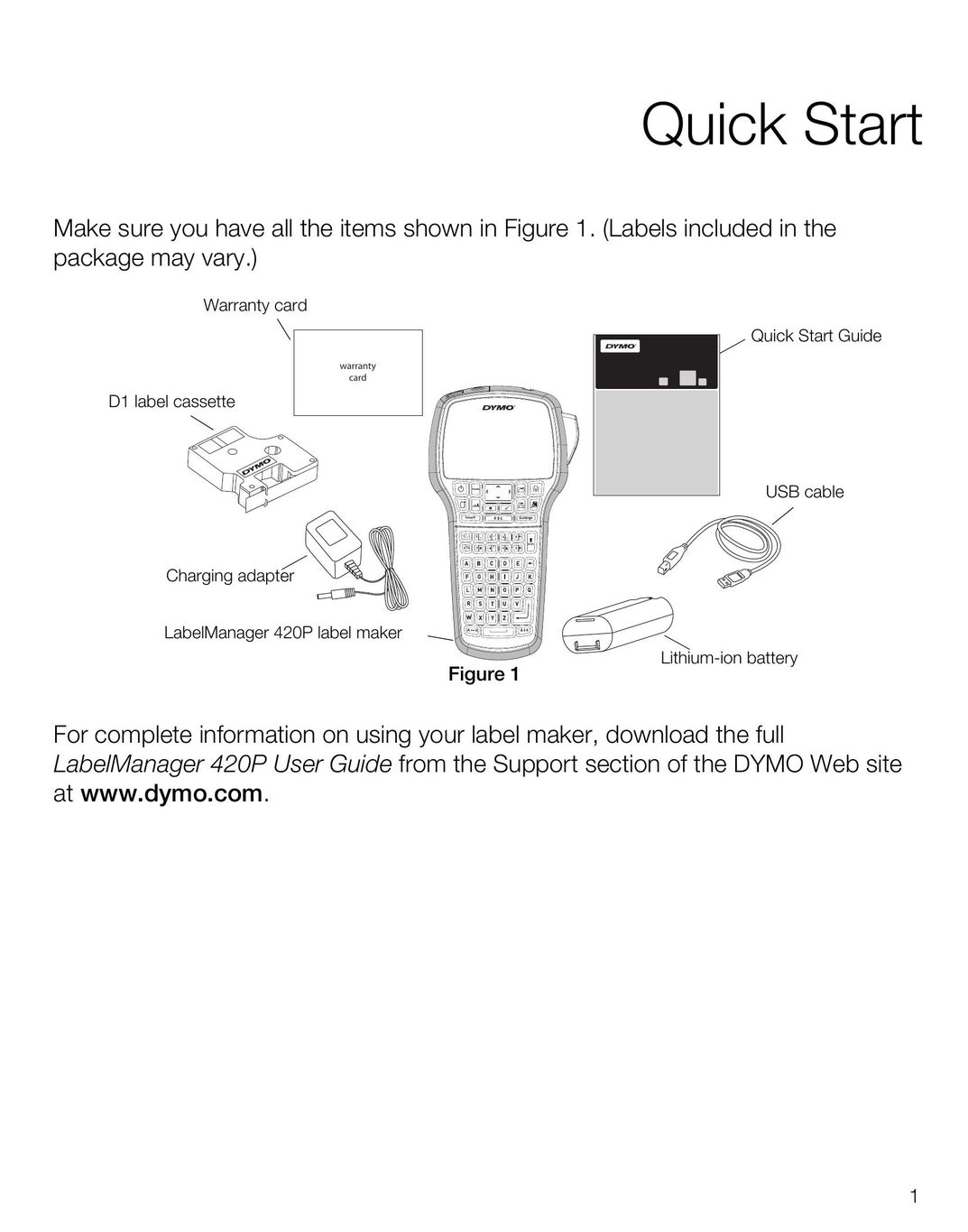 Dymo LabelManager420P Label Maker User Manual