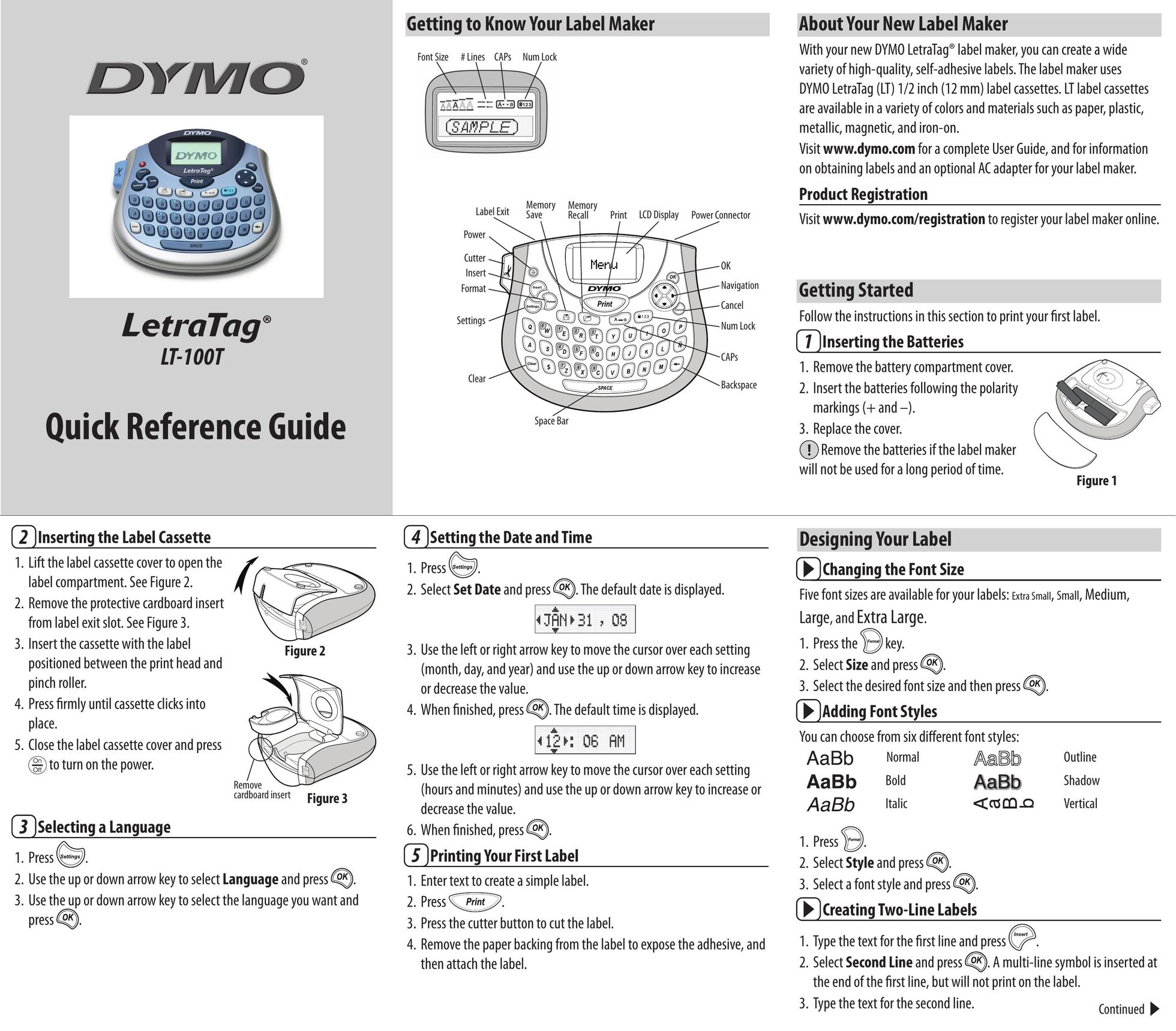Dymo LT-100T Label Maker User Manual