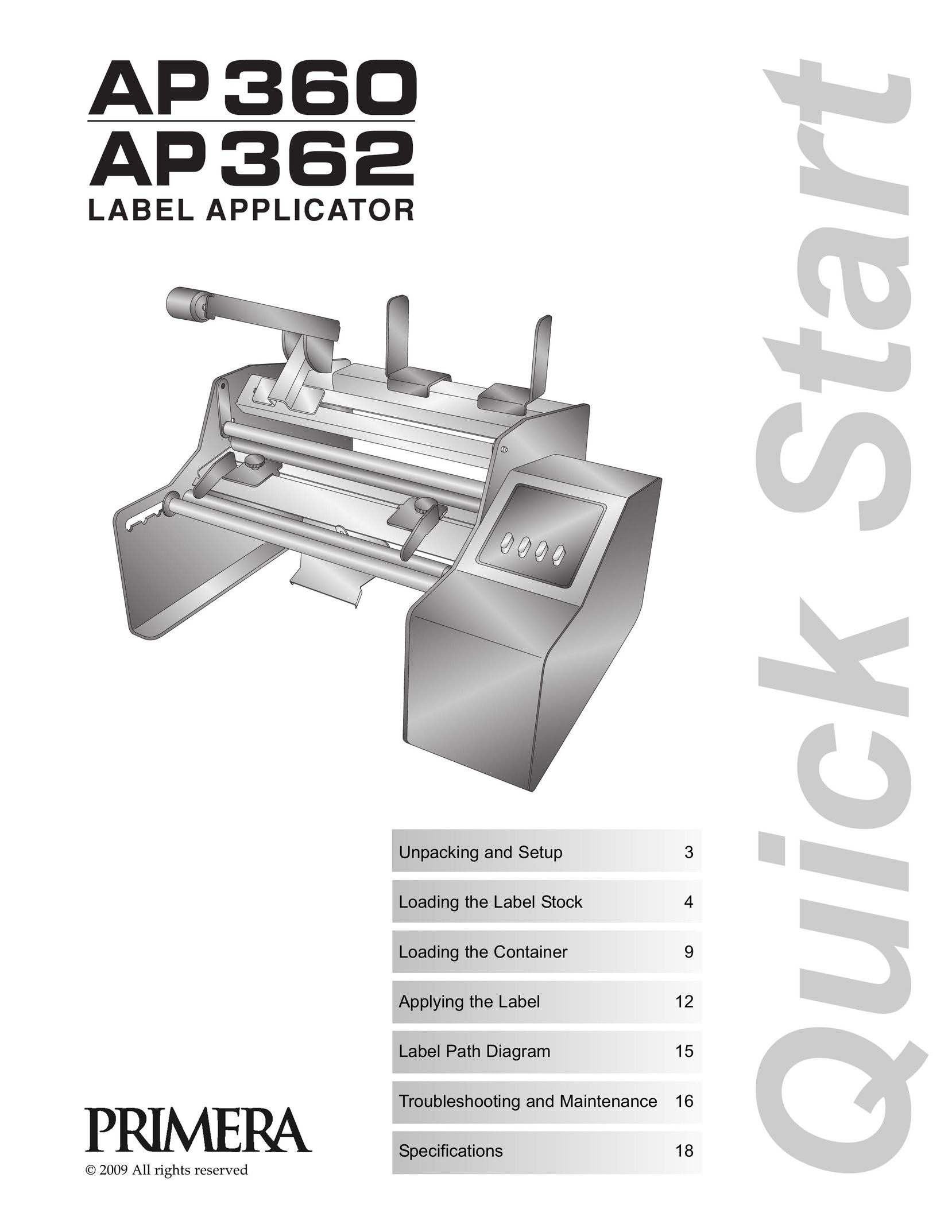 Primera Technology AP360 Label Maker User Manual