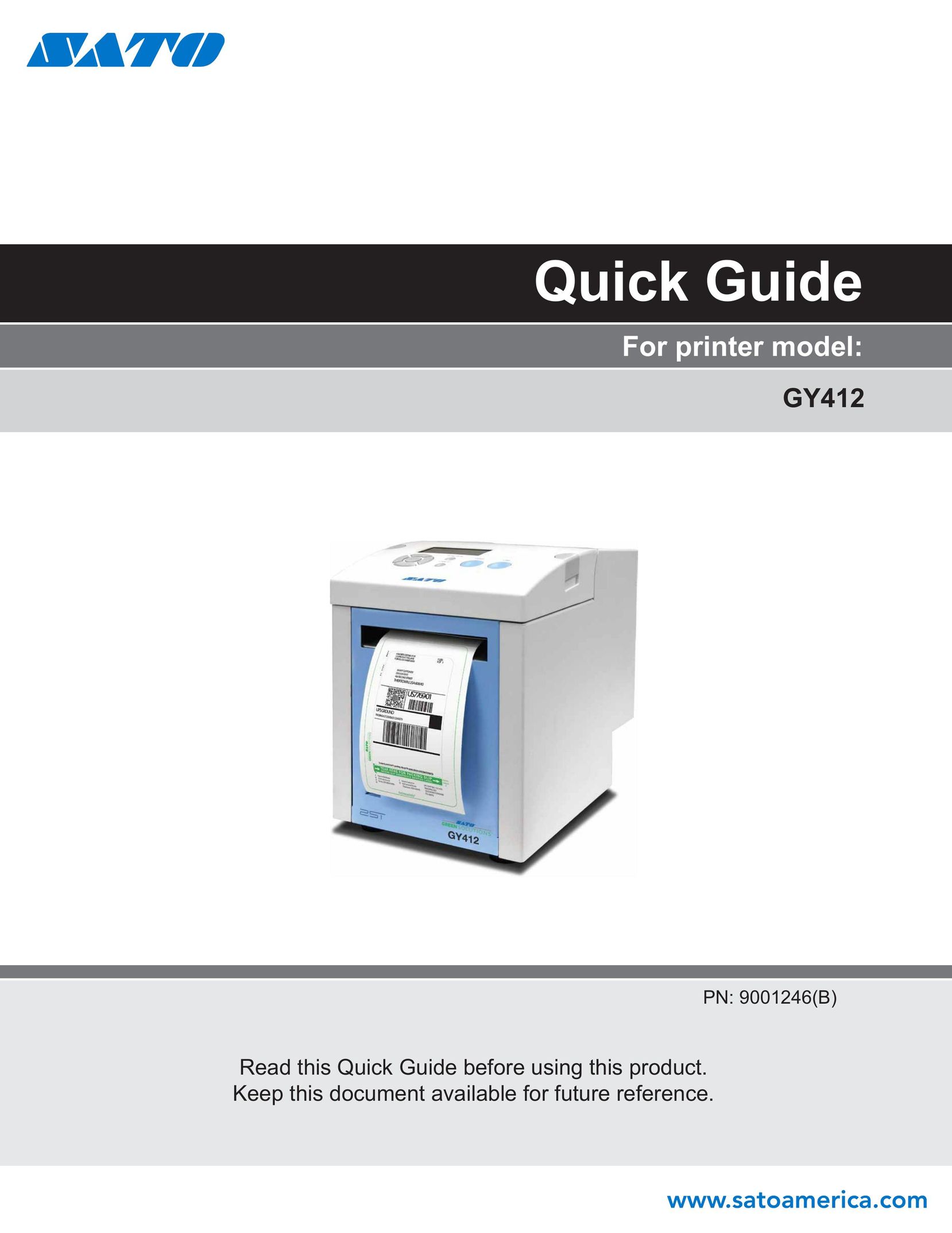 SATO GY412 Label Maker User Manual