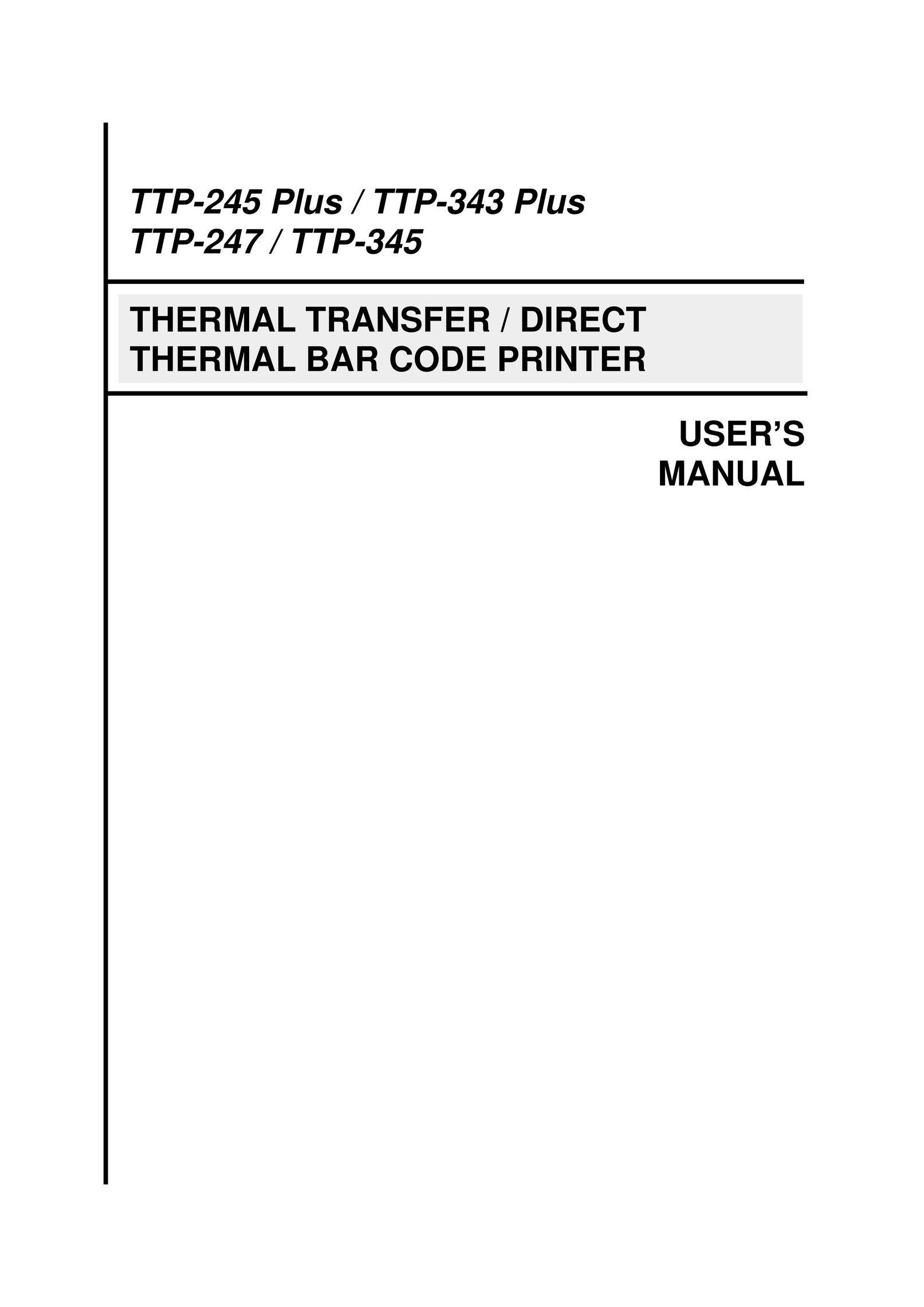 The Speaker Company TTP-245 Plus Label Maker User Manual