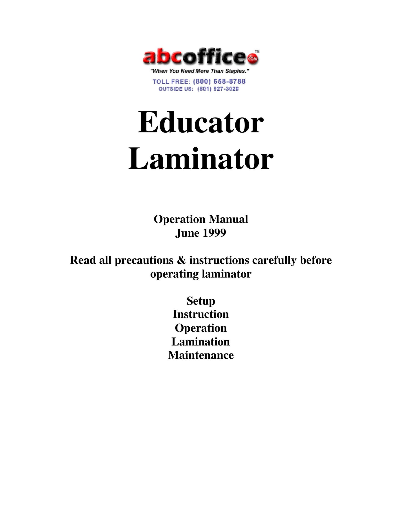 ABC Office Educator Laminator User Manual