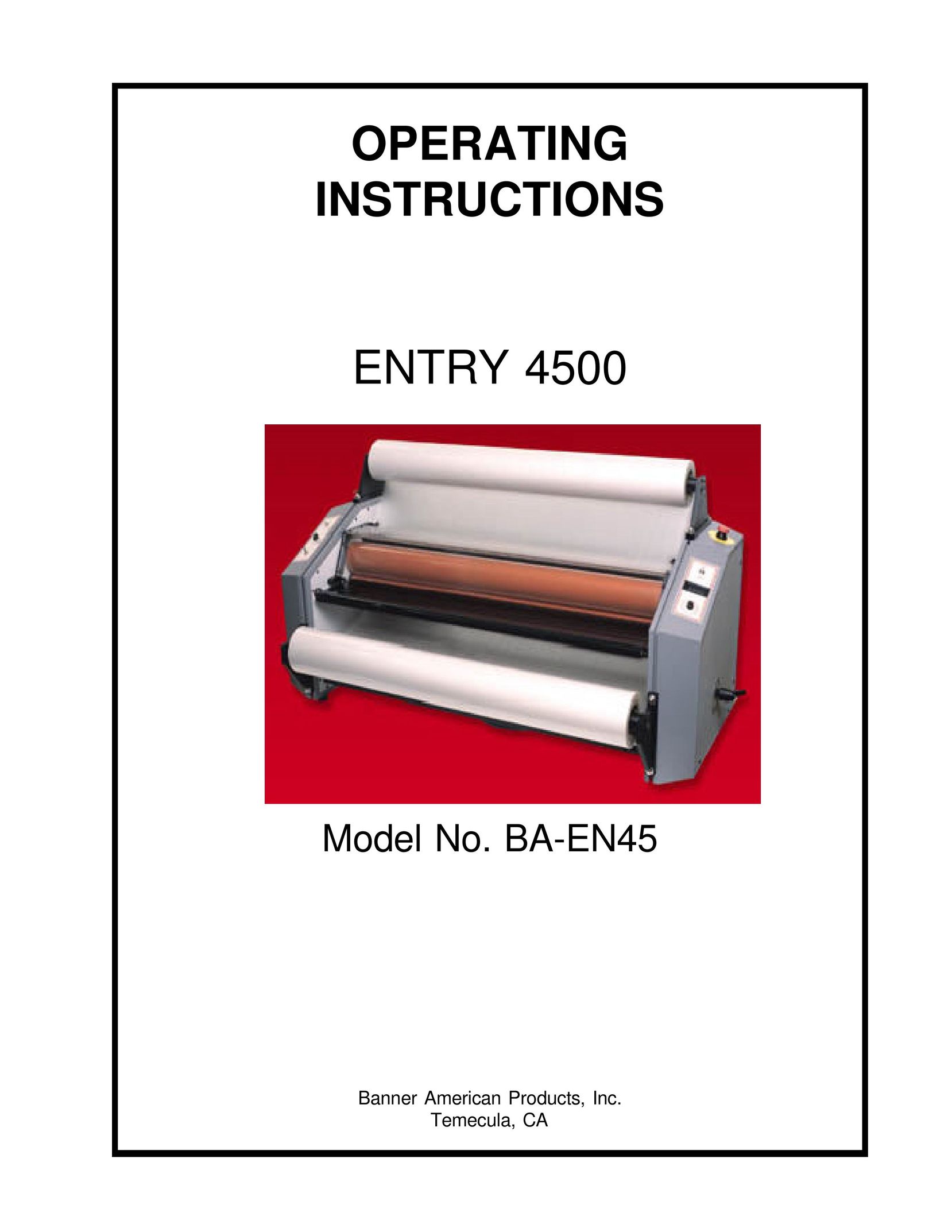 Banner American Products BA-EN45 Laminator User Manual
