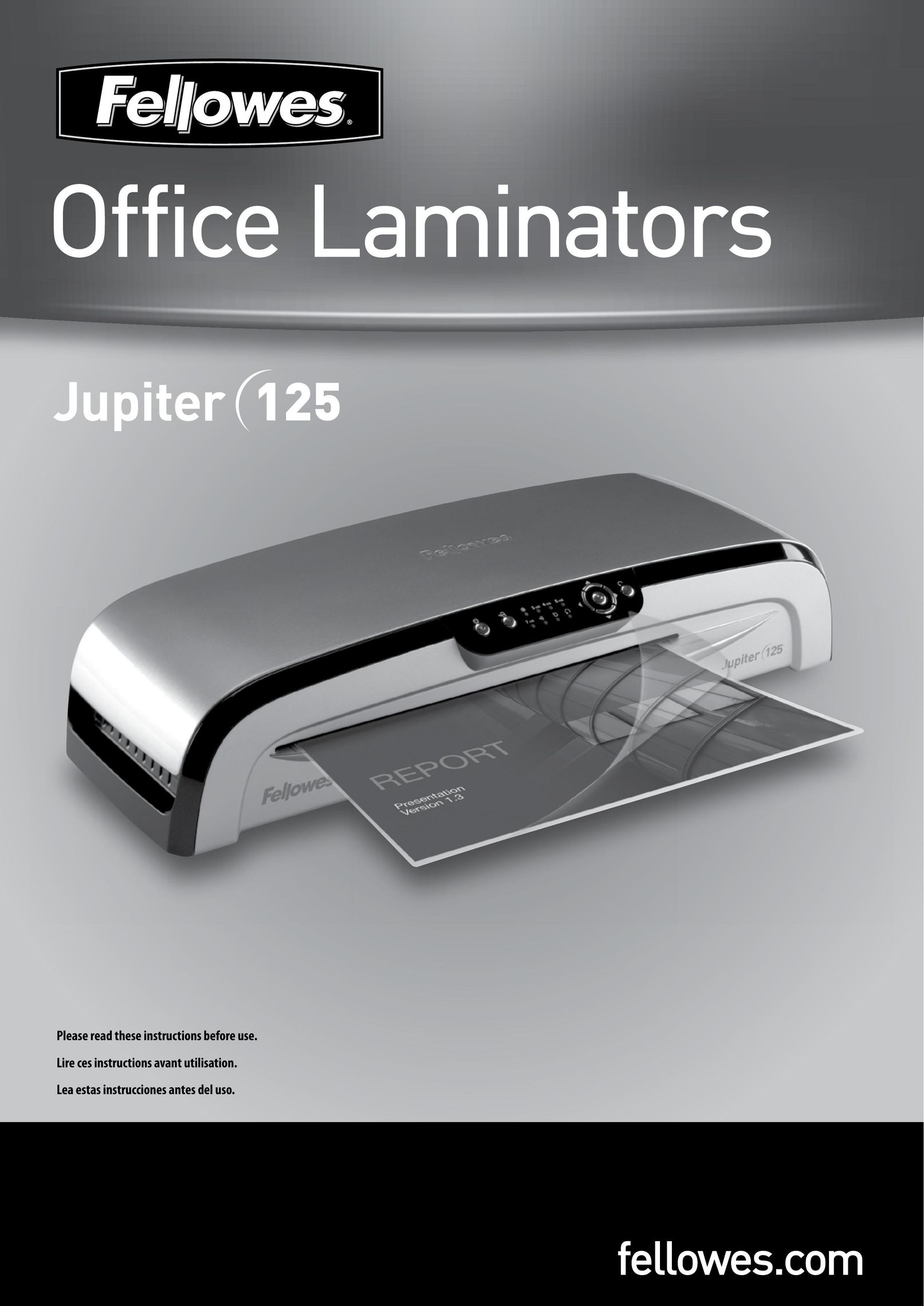 Fellowes 125 Laminator User Manual