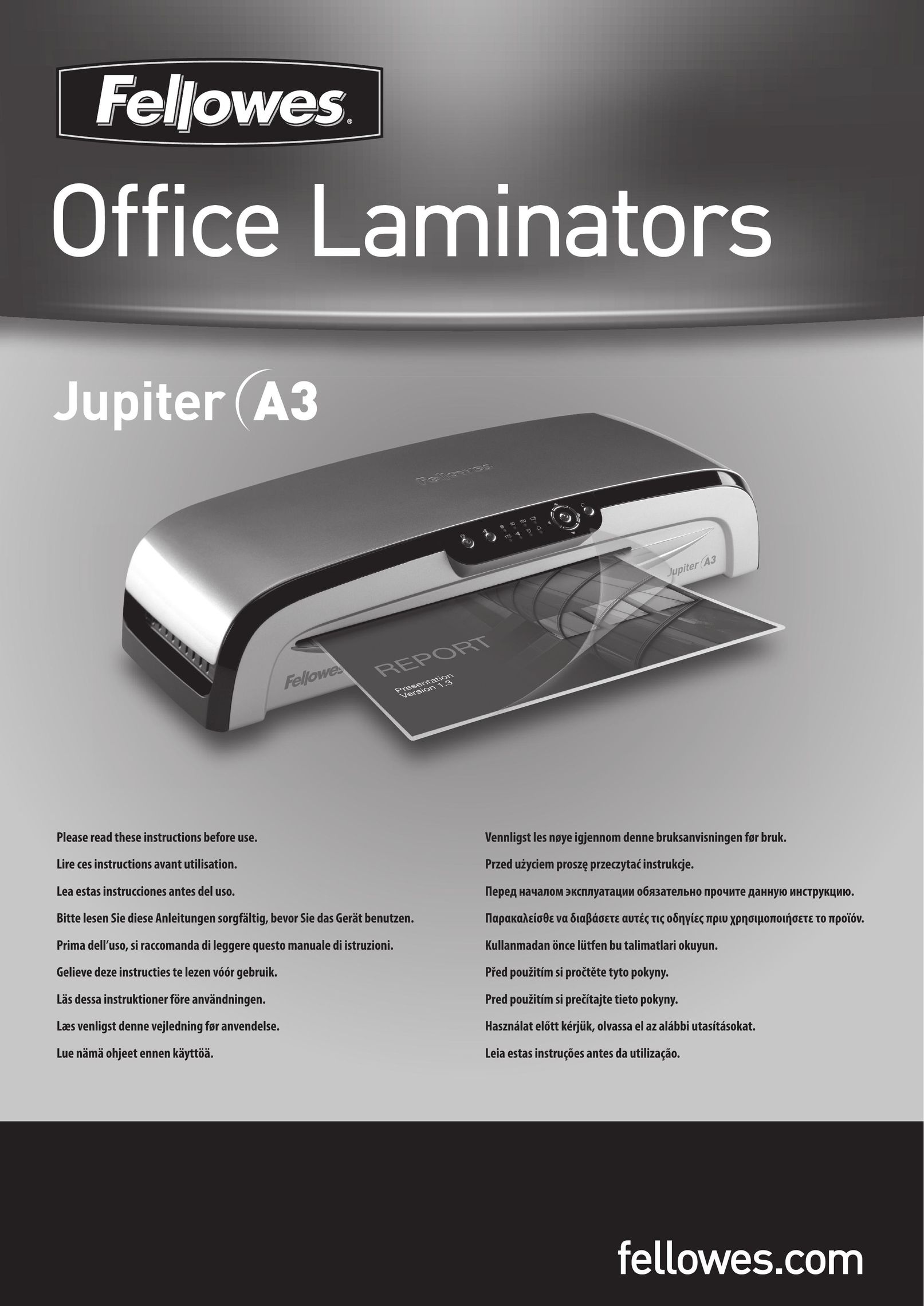 Fellowes Jupiter A3 Laminator User Manual