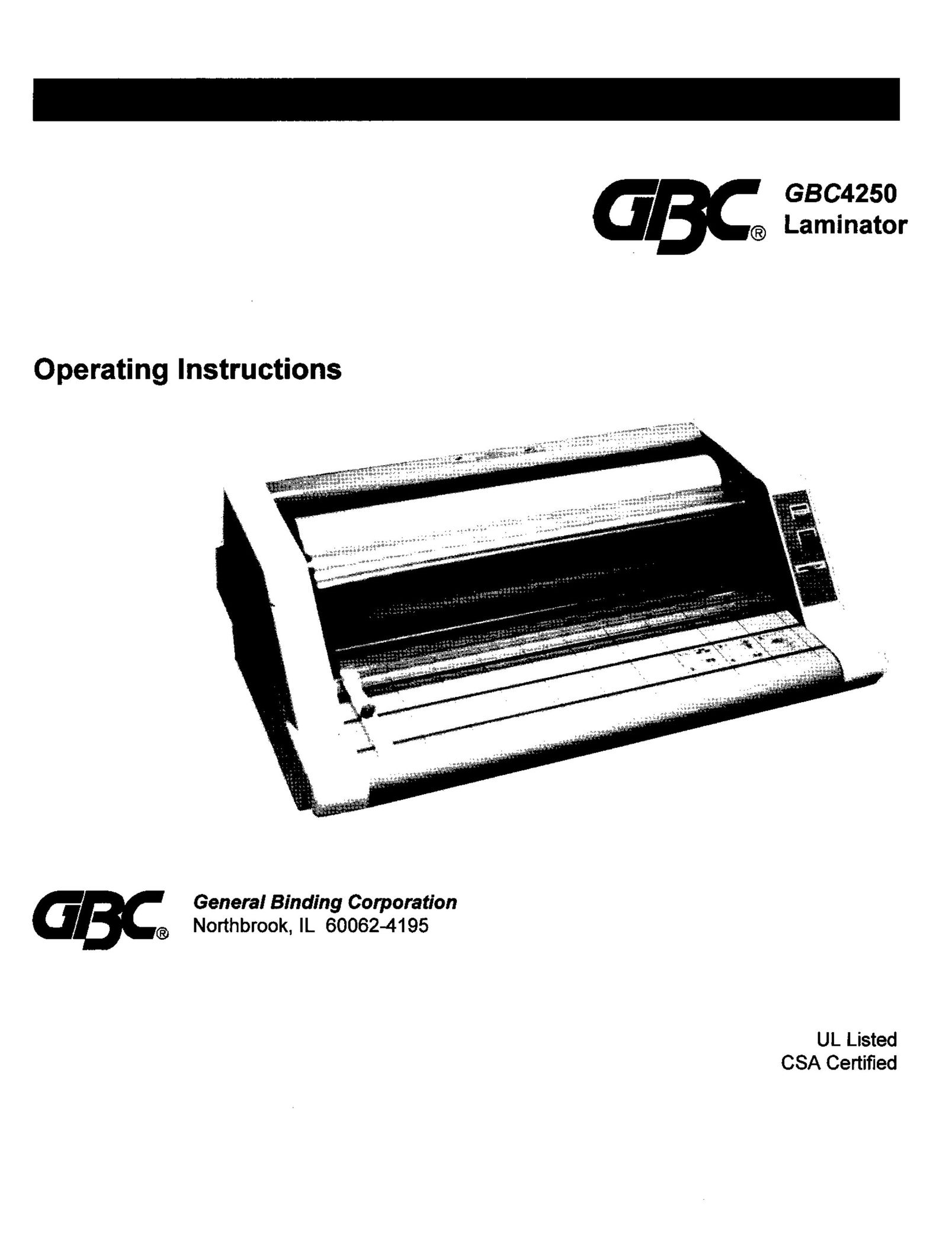 GBC 4250 Laminator User Manual