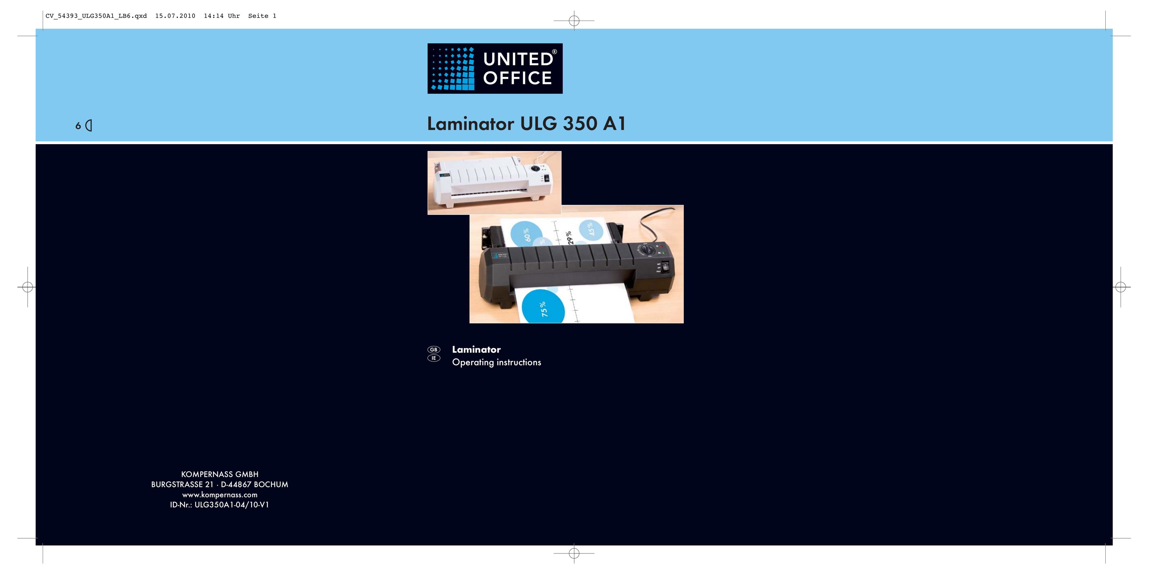 Kompernass ULG 350 A1 Laminator User Manual