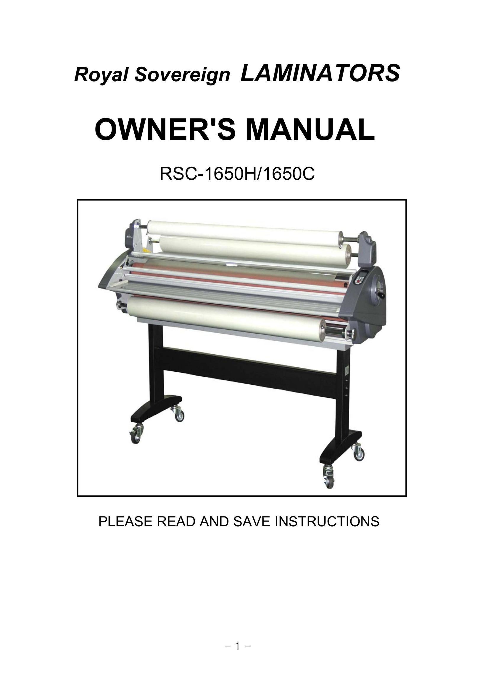 Royal Sovereign 1650C Laminator User Manual