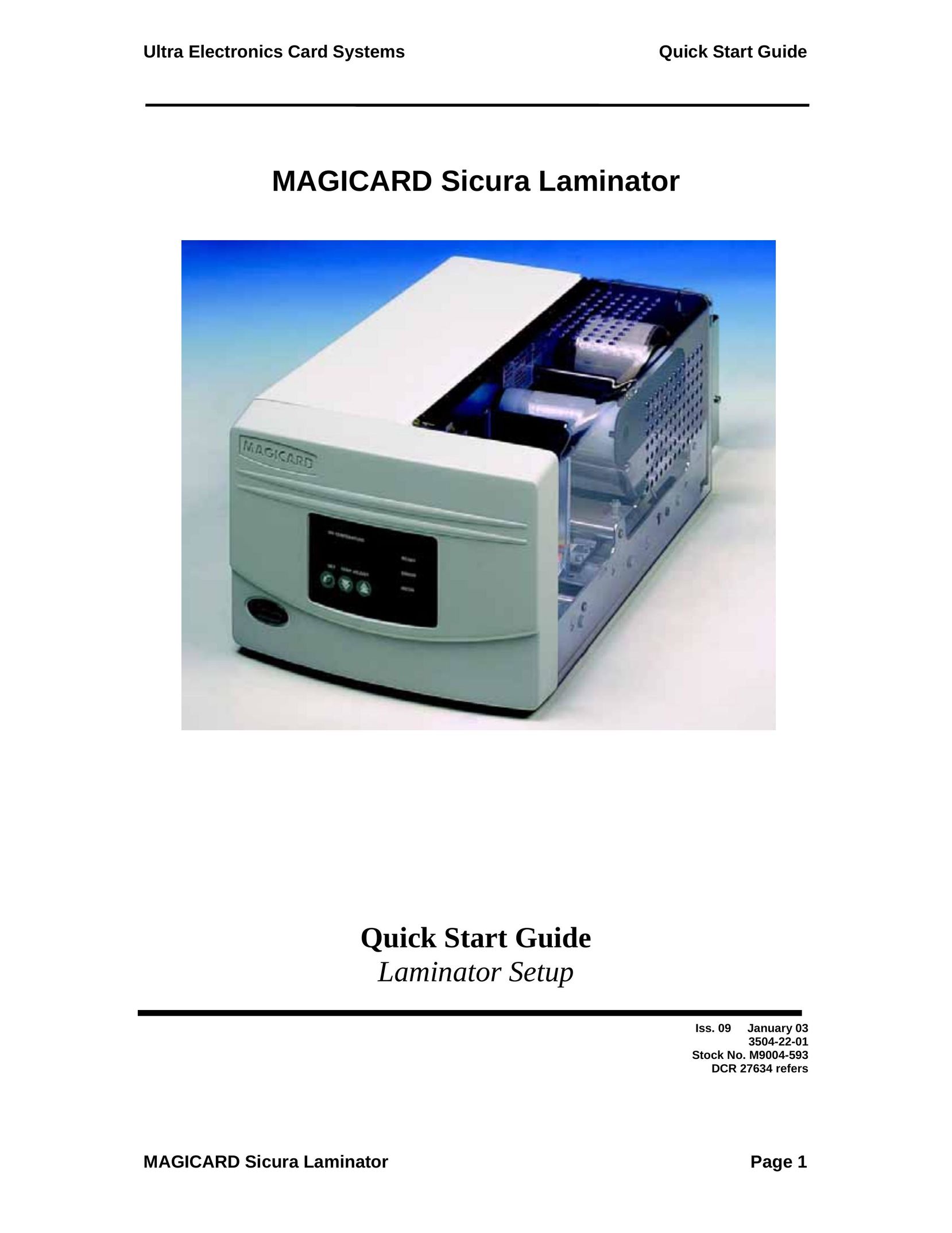 Ultra electronic Sicura Laminator Laminator User Manual