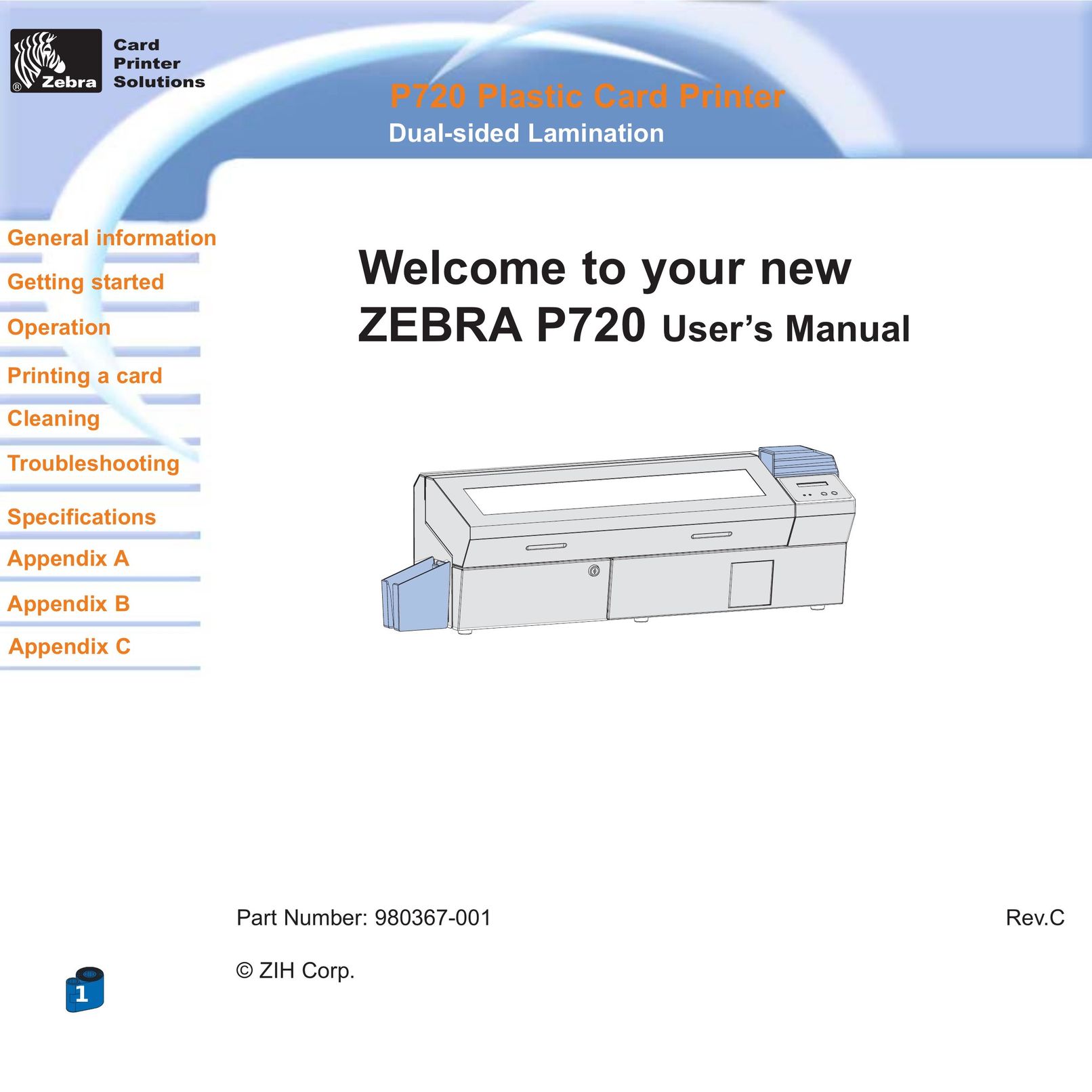 Zebra Technologies P720 Laminator User Manual