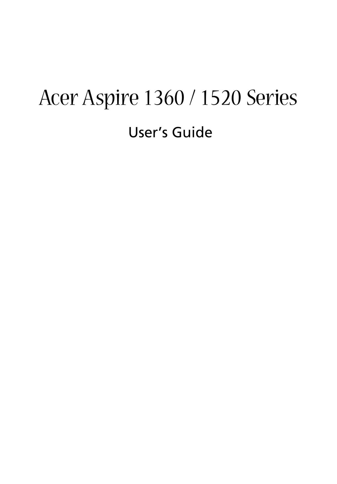 Acer 1360 Laptop User Manual