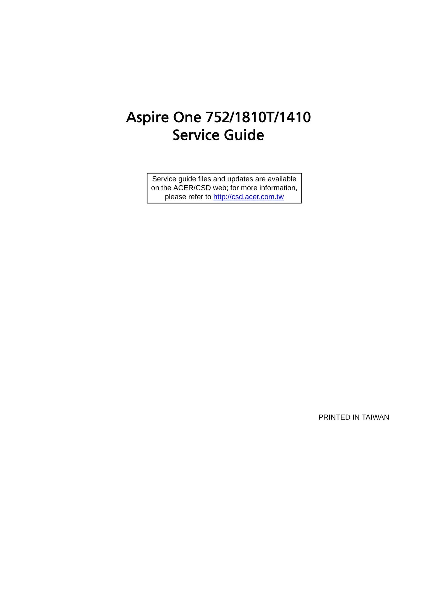 Acer 1810T Laptop User Manual