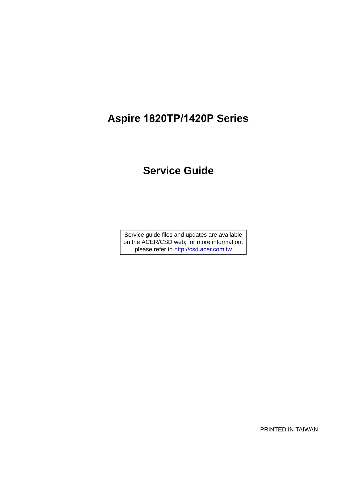 Acer 1820TP Laptop User Manual