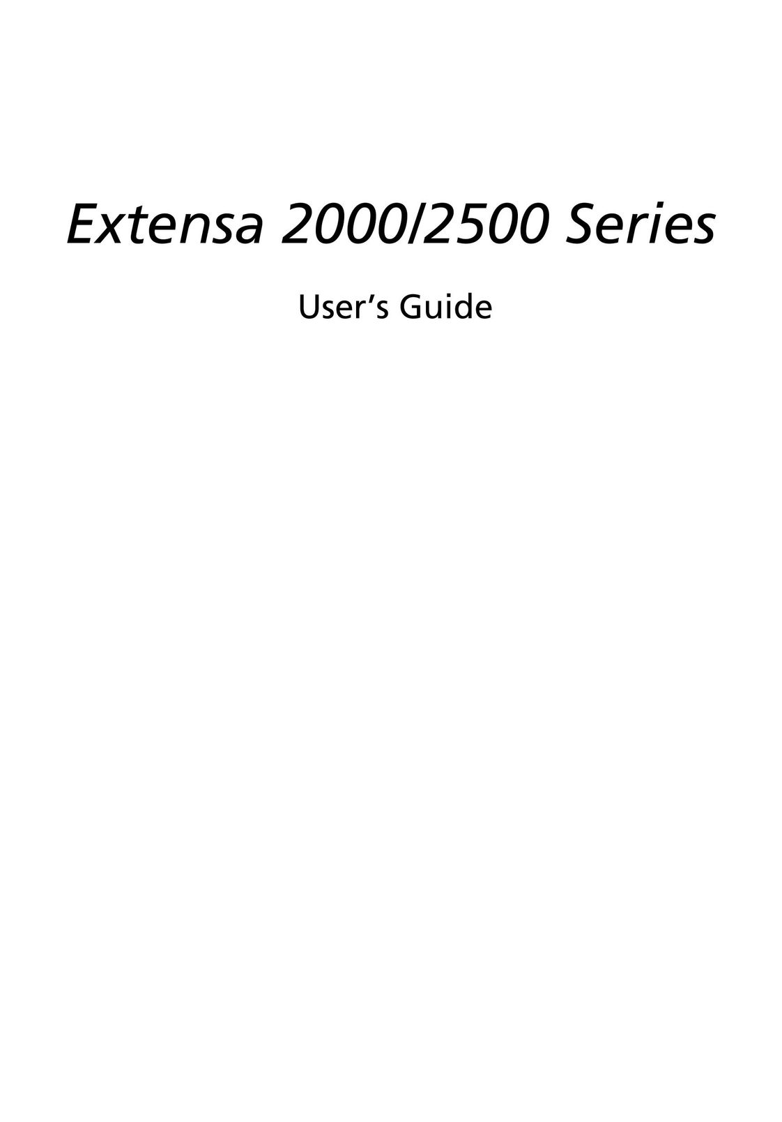 Acer 2000 Series Laptop User Manual