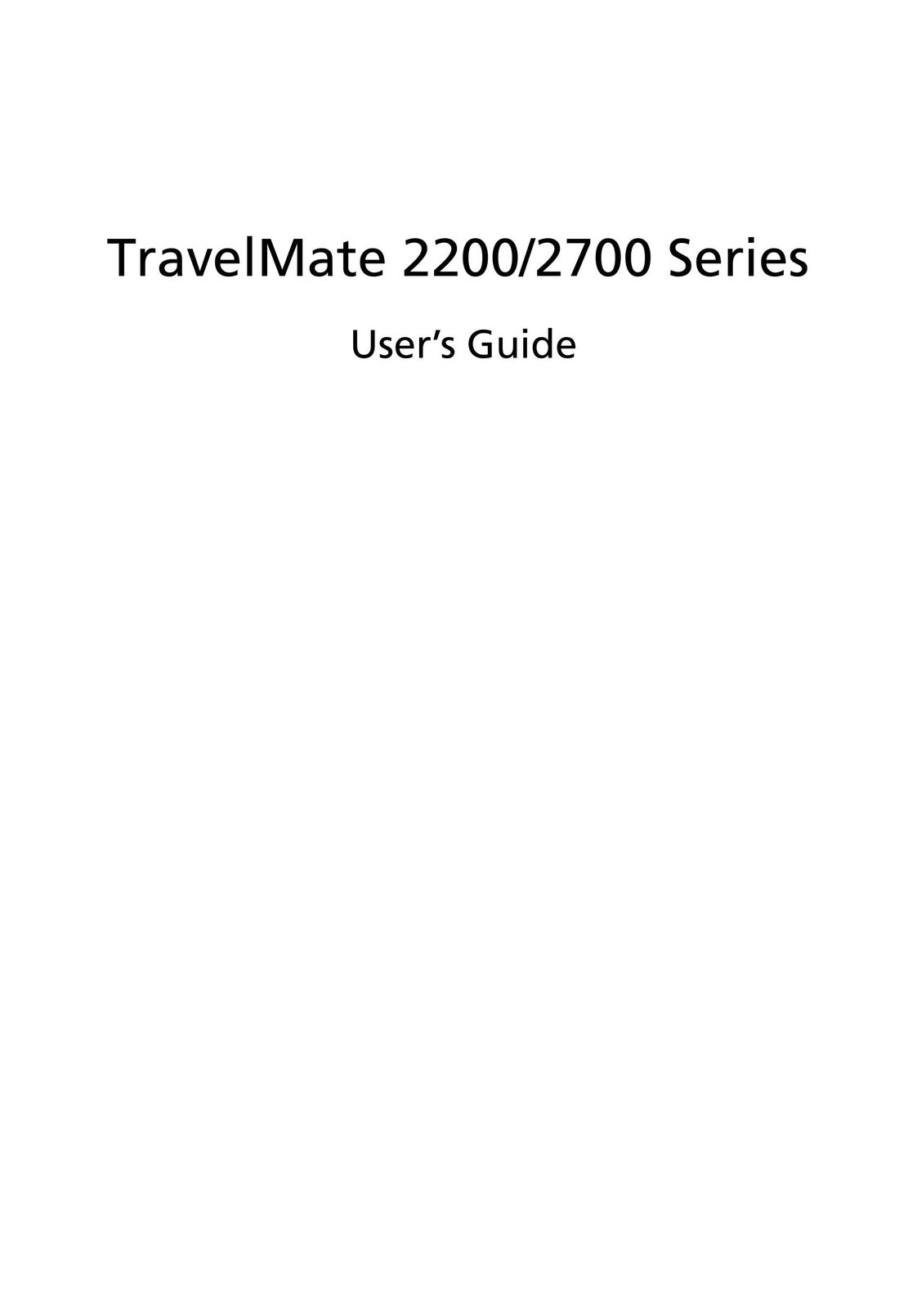 Acer 2200 Series Laptop User Manual