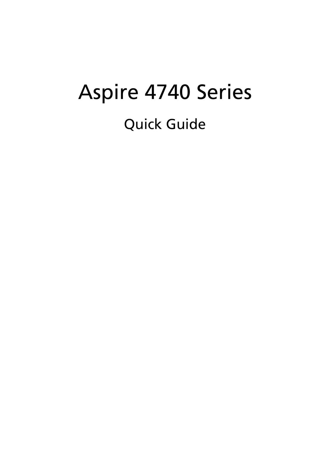 Aspire Digital 4740 Laptop User Manual