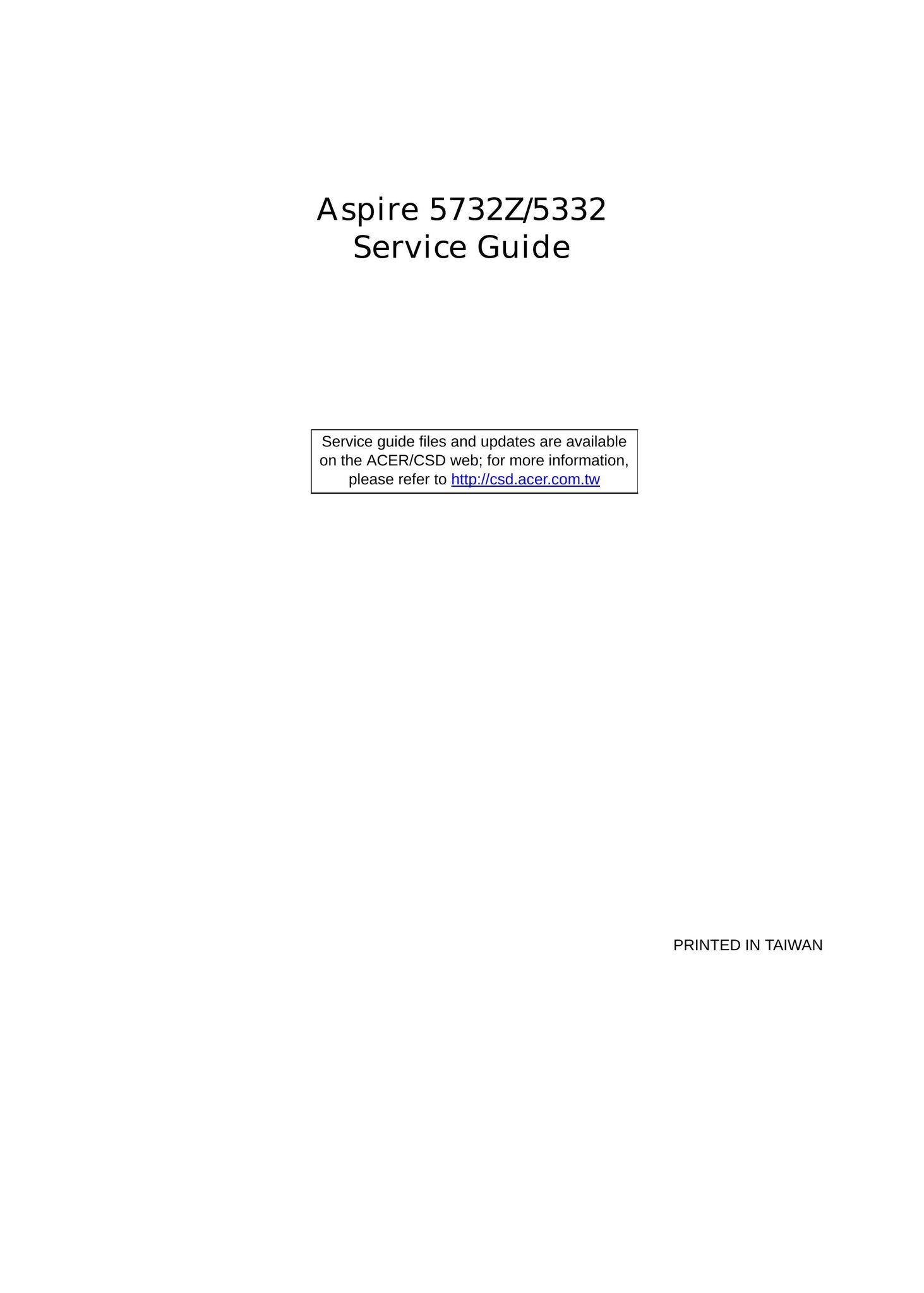 Aspire Digital 5332 Laptop User Manual