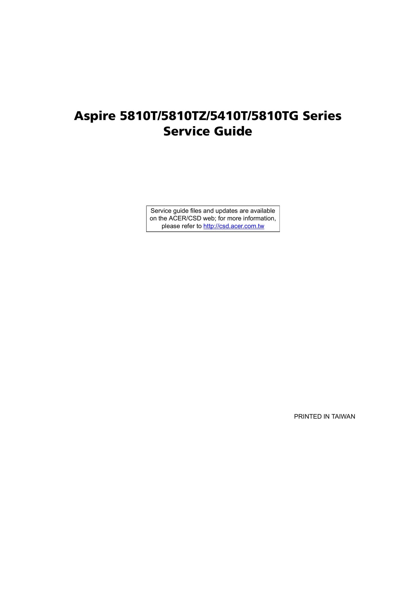 Aspire Digital 5810TZ Laptop User Manual