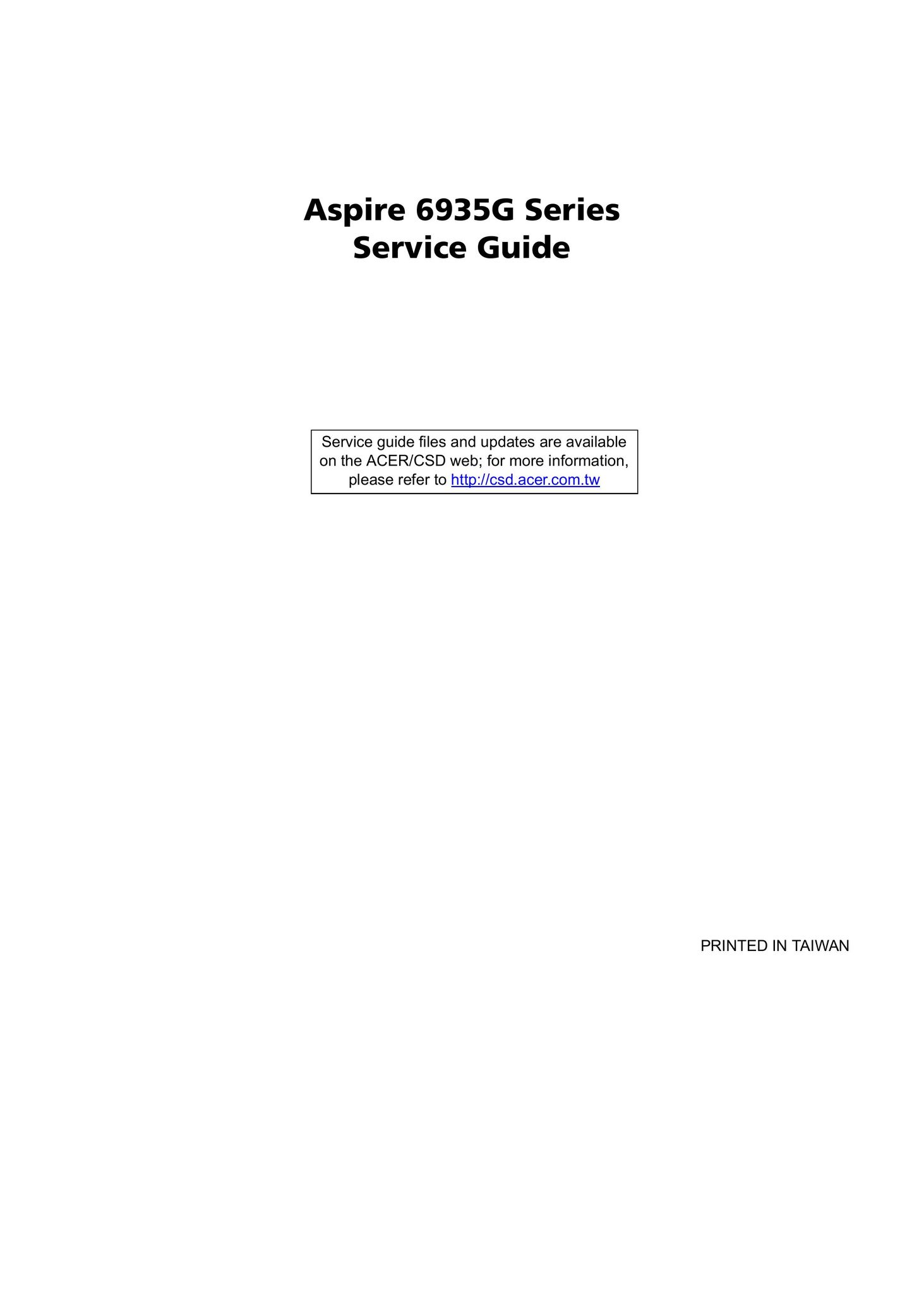 Aspire Digital 6935G Laptop User Manual