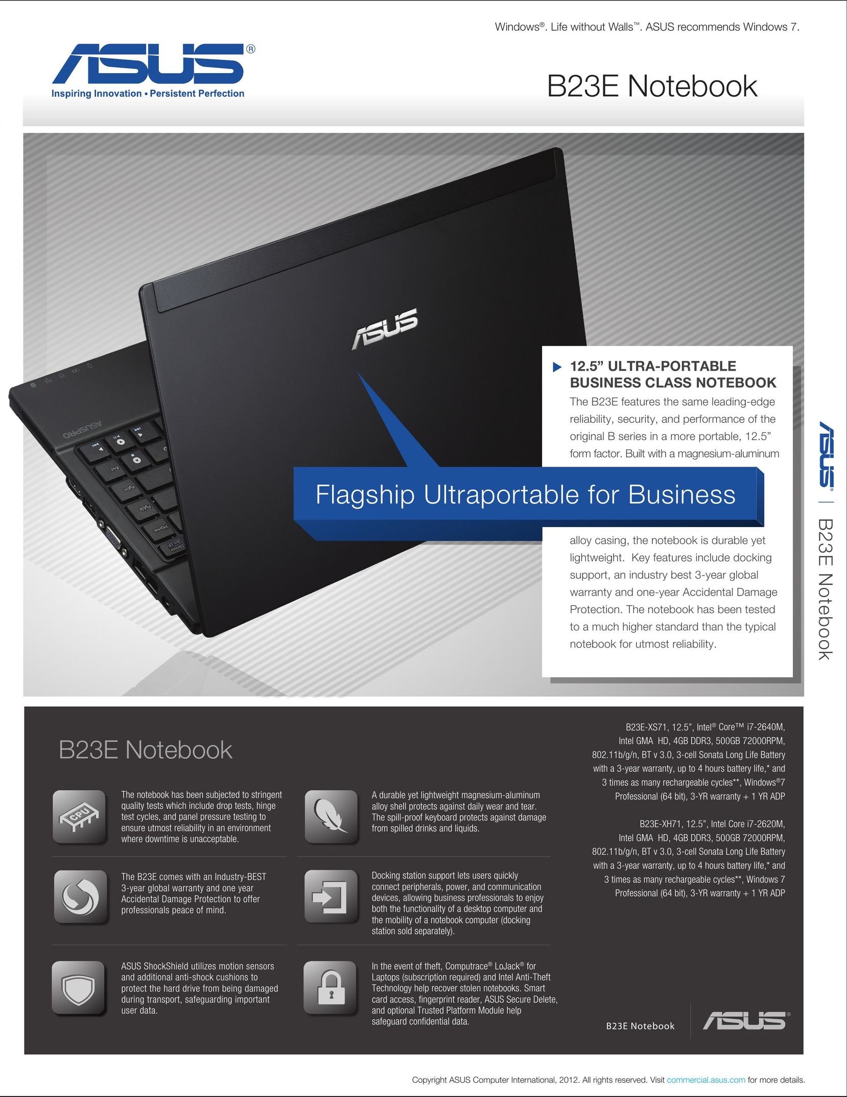 Asus B23EXH71 Laptop User Manual