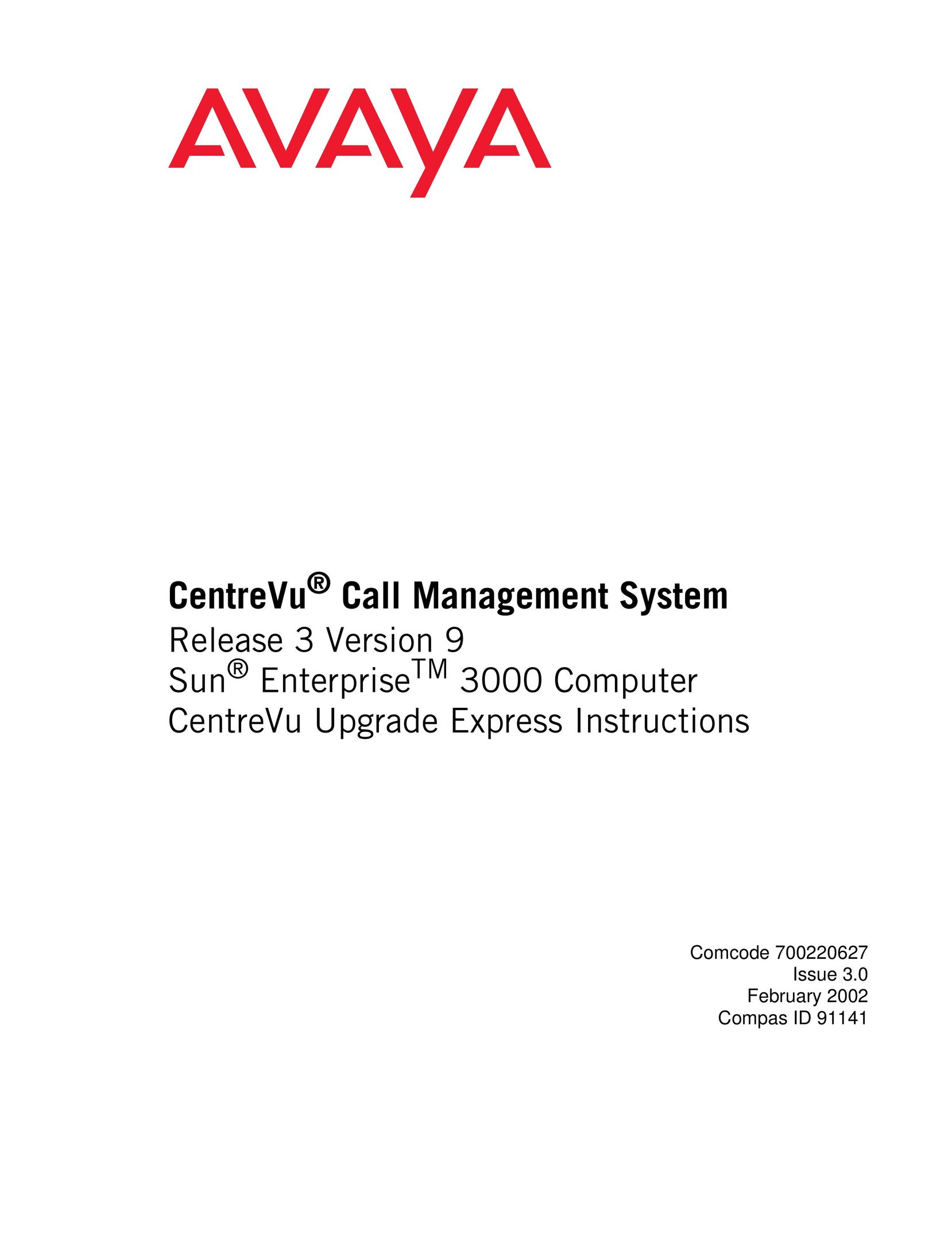 Avaya Comcode 700220627 Laptop User Manual