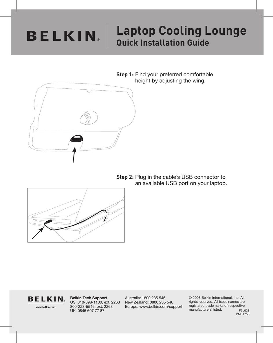 Belkin PM01758 Laptop User Manual