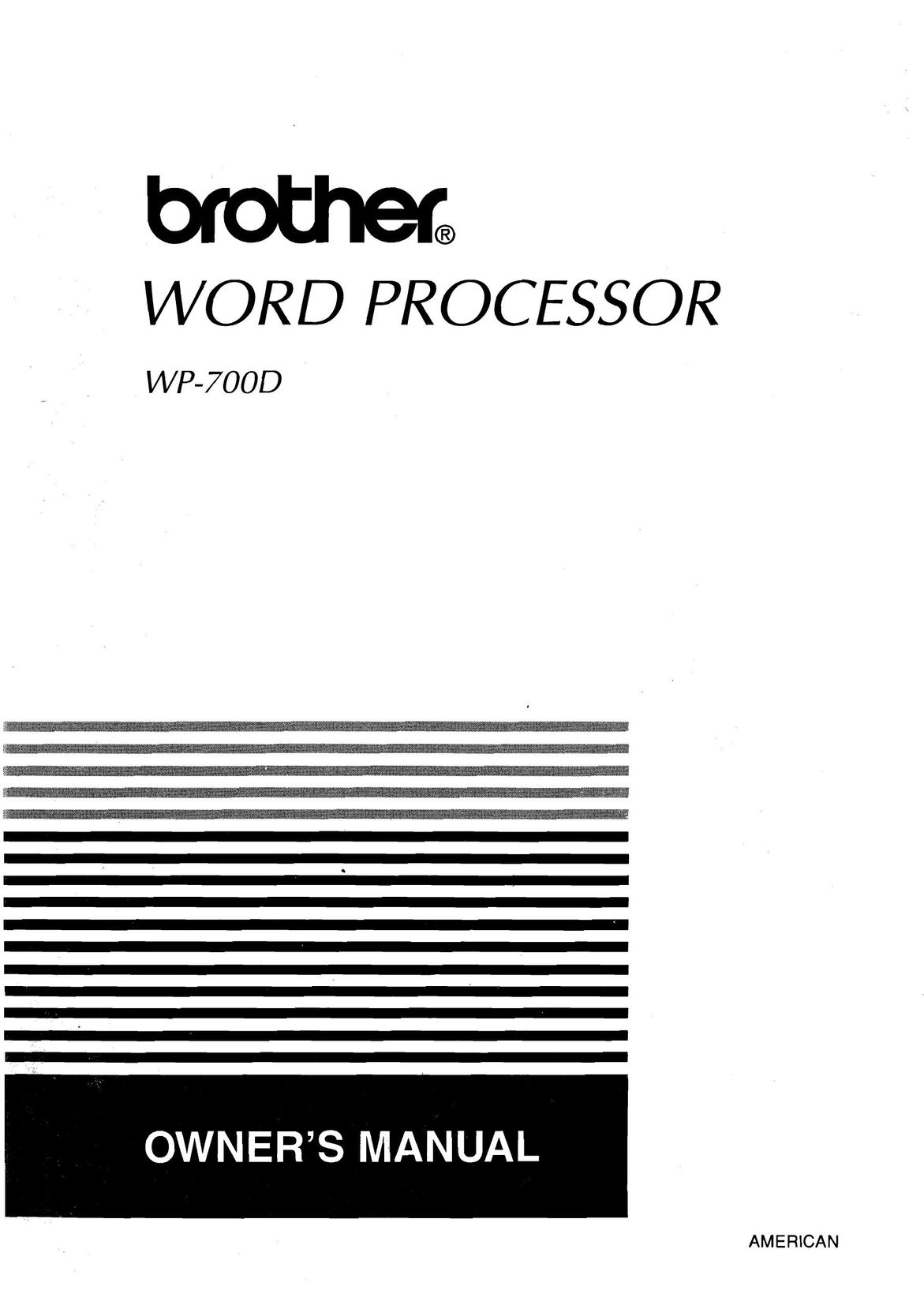 Brother WP-700D Laptop User Manual