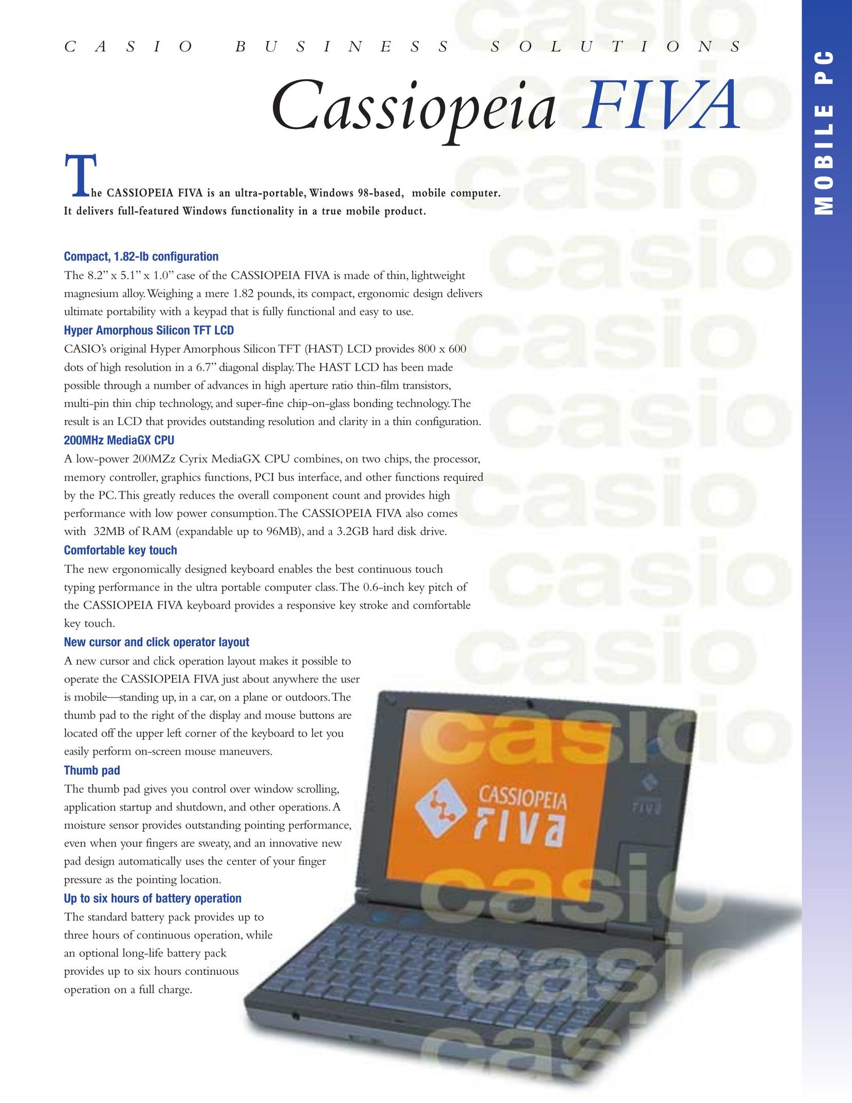 Casio FIVA Laptop User Manual