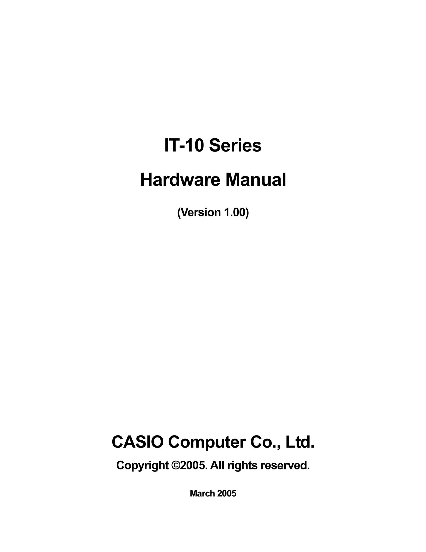 Casio IT-10M20 Laptop User Manual