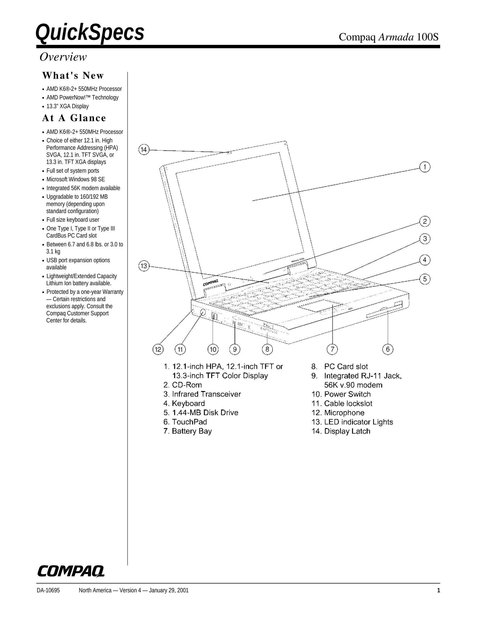 Compaq 100S Laptop User Manual