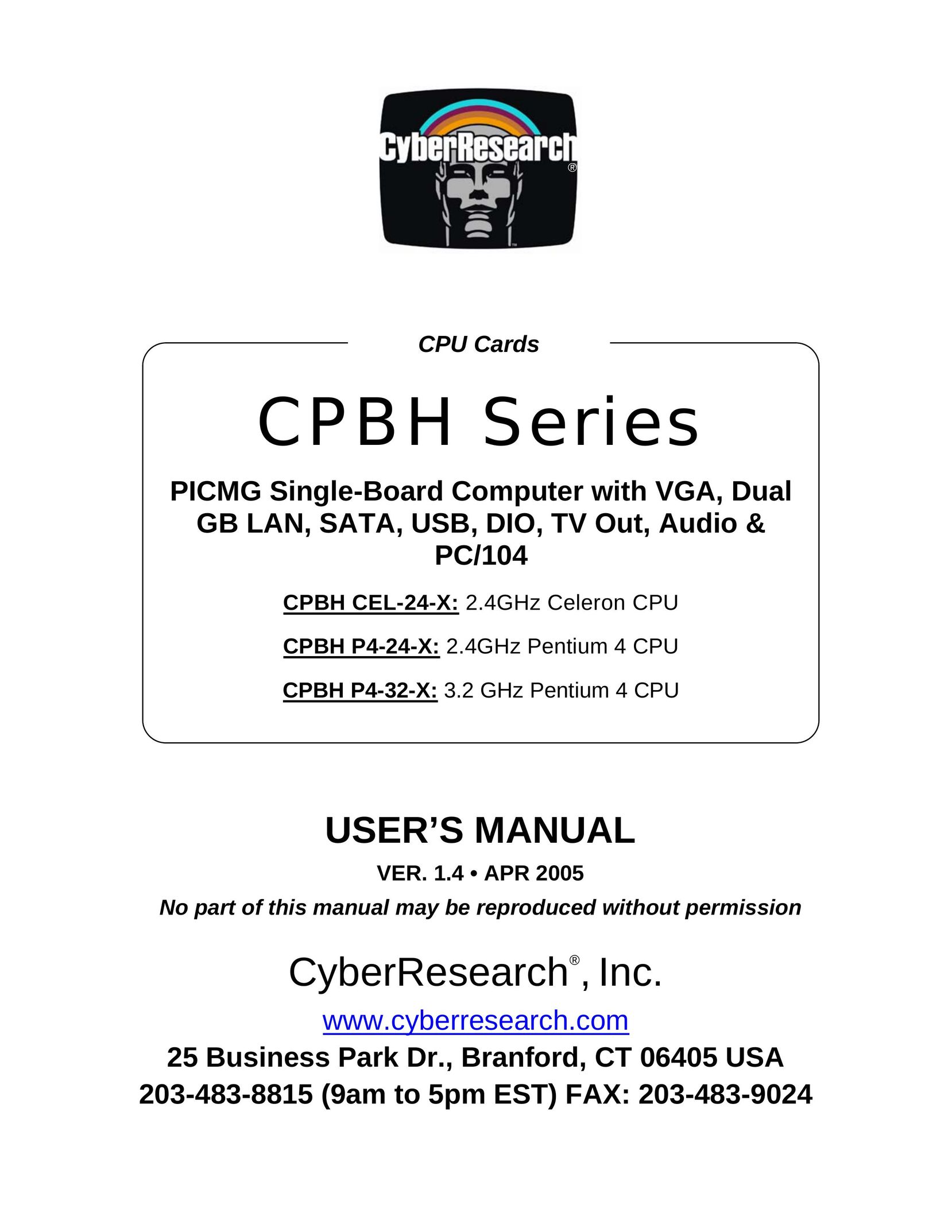 CyberResearch CPBH Laptop User Manual