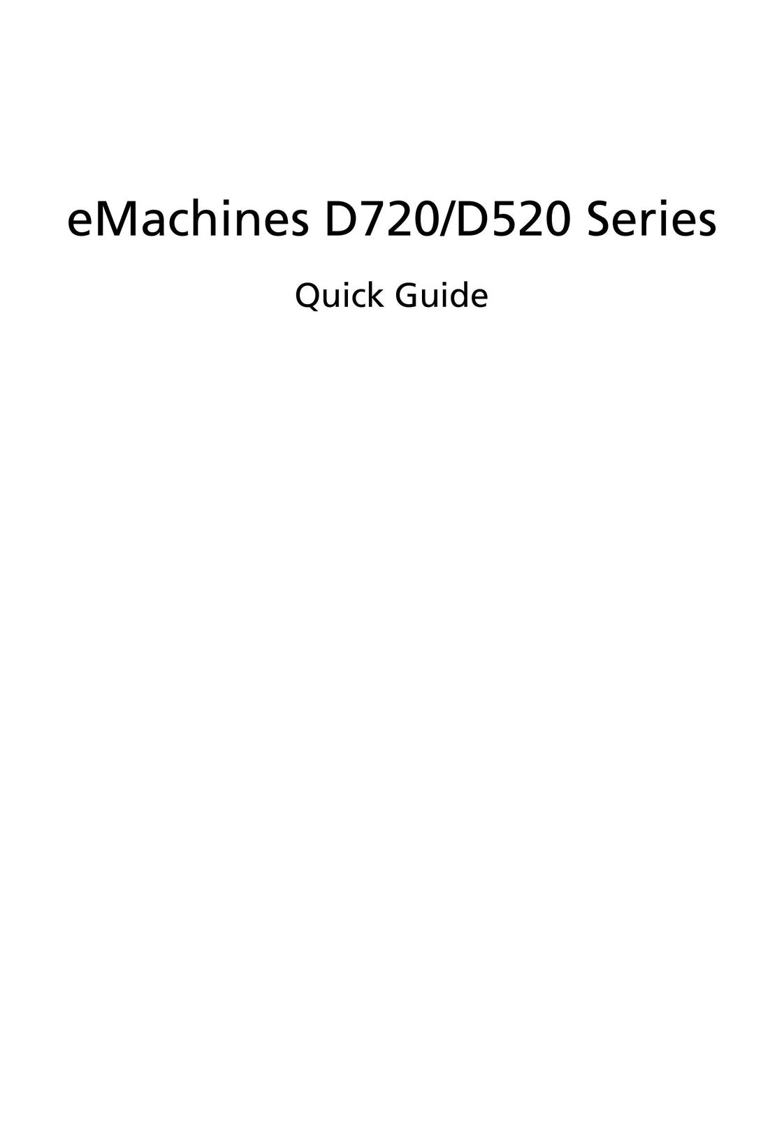 eMachines D520 Series Laptop User Manual