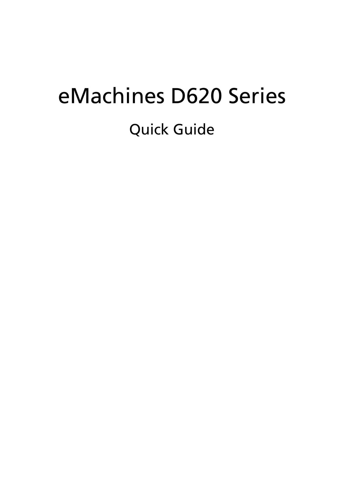 eMachines D620 Laptop User Manual