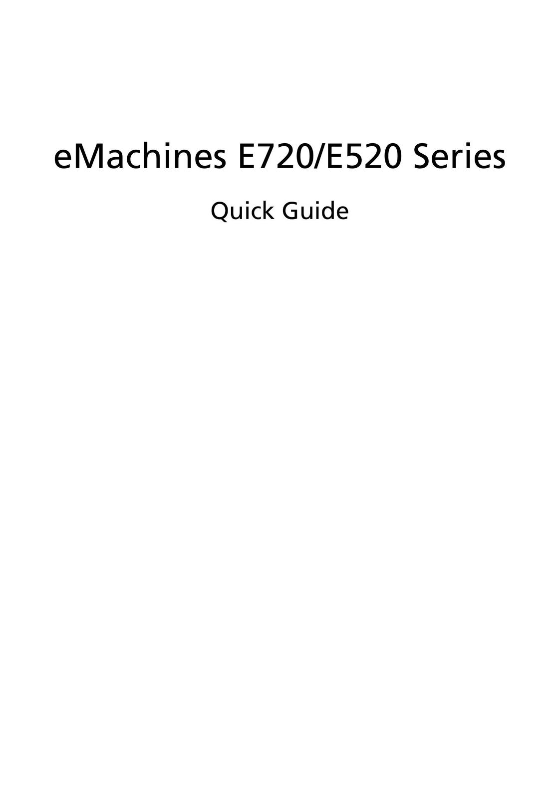 eMachines E520 Series Laptop User Manual