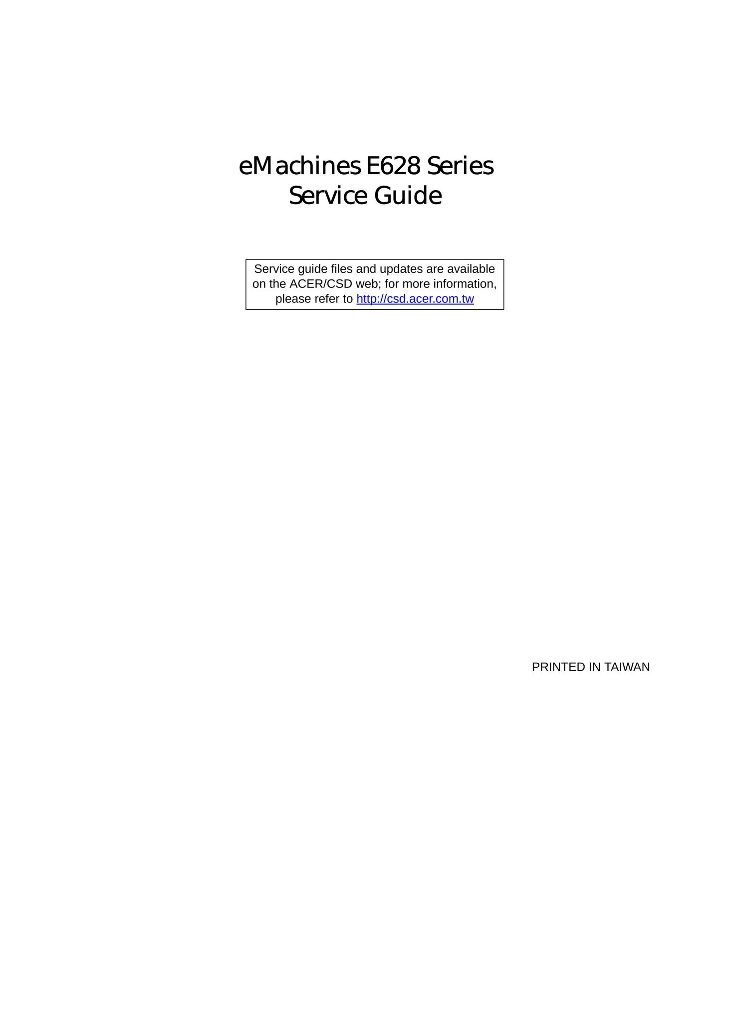 eMachines E628 Laptop User Manual
