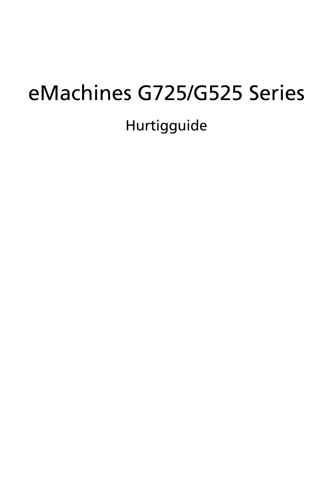 eMachines G525 Laptop User Manual