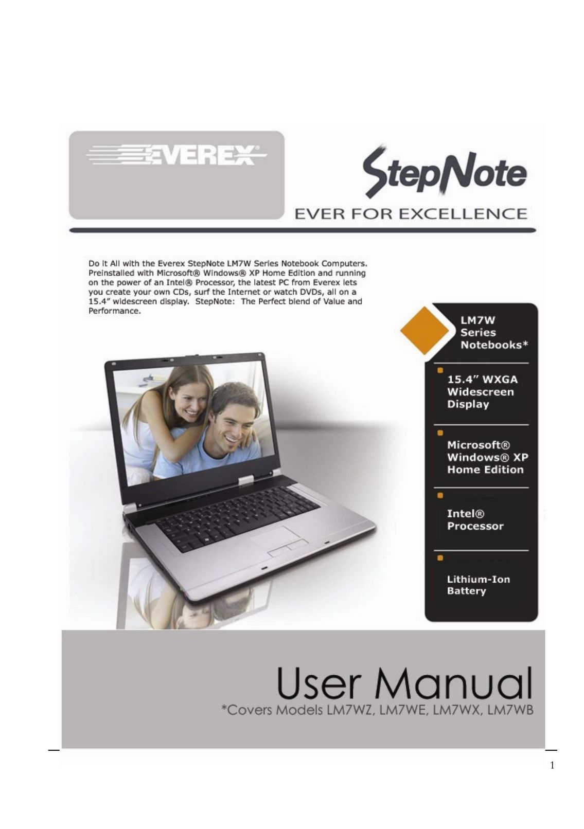 Everex LM7WX Laptop User Manual