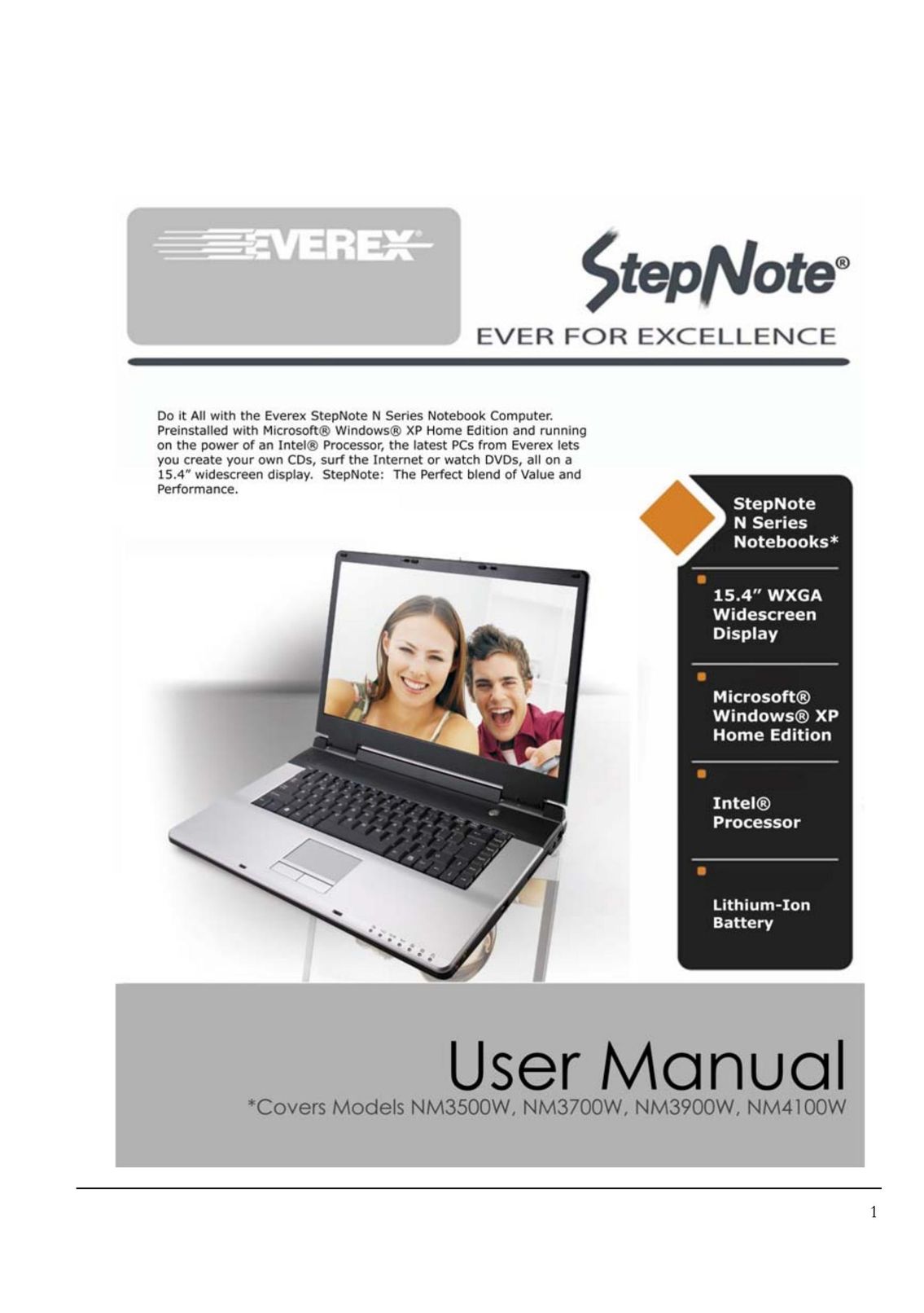 Everex NM3500W Laptop User Manual