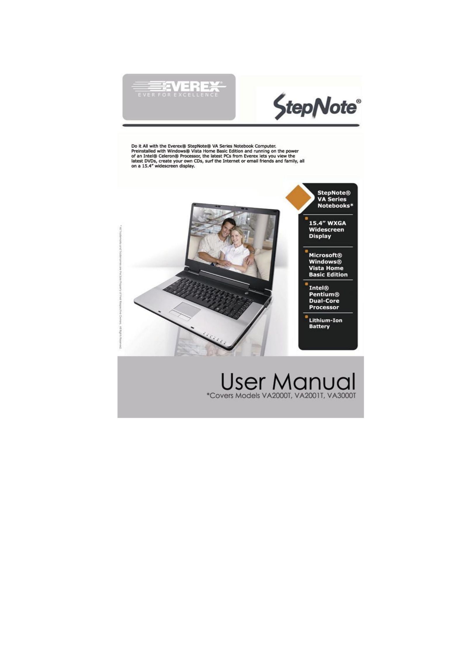 Everex VA2000T Laptop User Manual