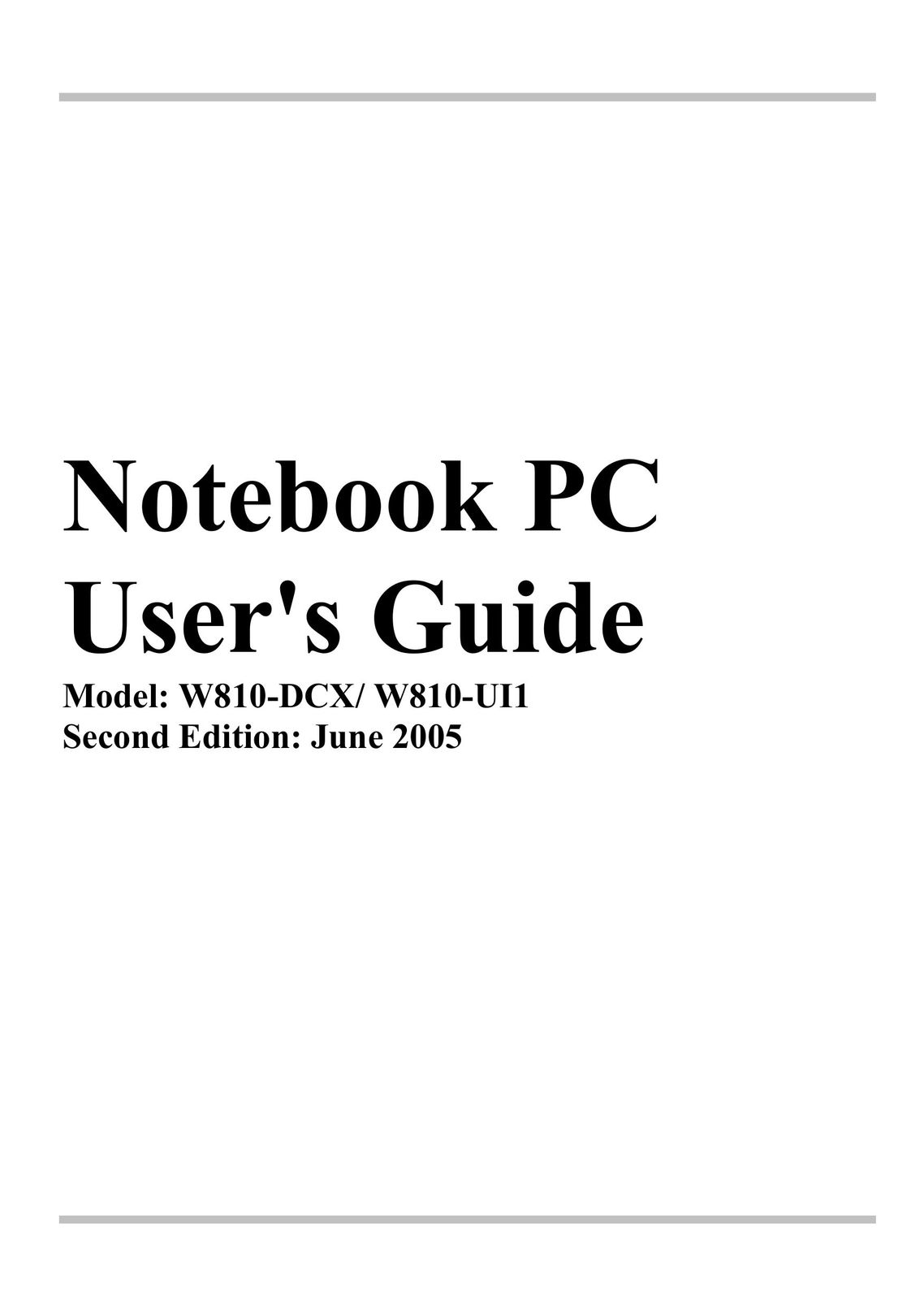 Evesham Technology W810-DCX/W810-U11 Laptop User Manual