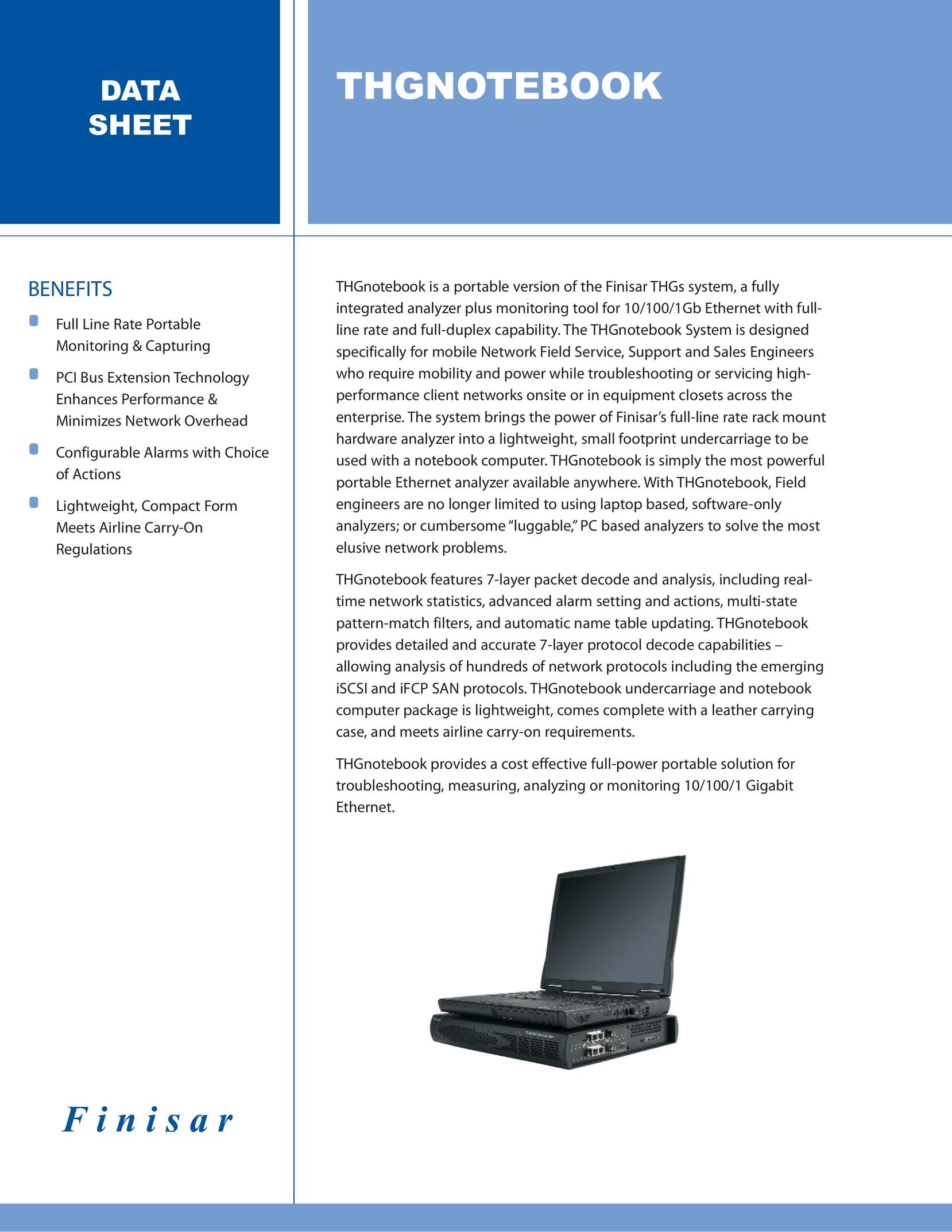 Finisar THG Laptop User Manual