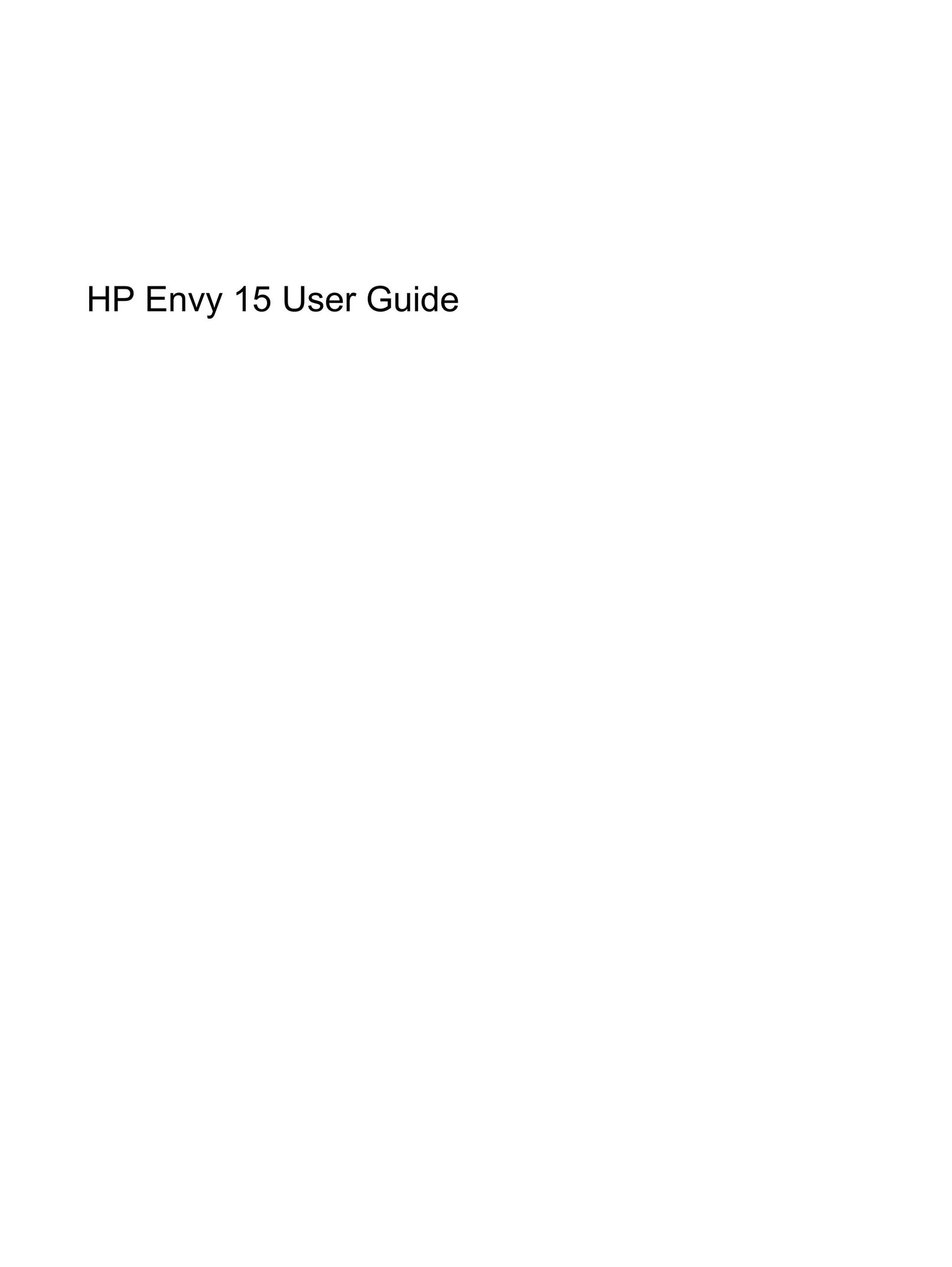 HP (Hewlett-Packard) 15-1050NR Laptop User Manual