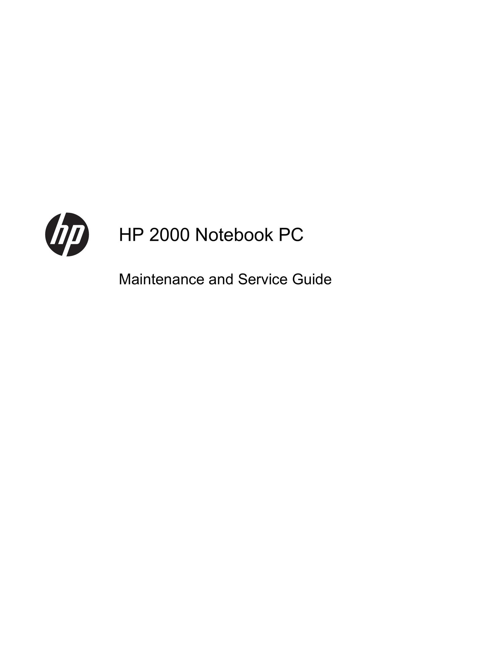 HP (Hewlett-Packard) 2000 Laptop User Manual