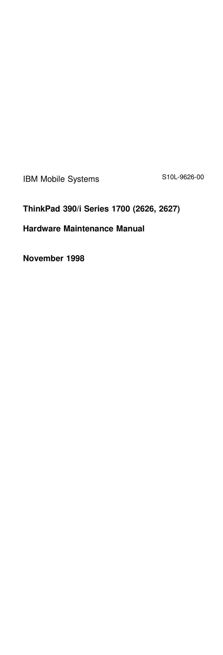 IBM 2626 Laptop User Manual