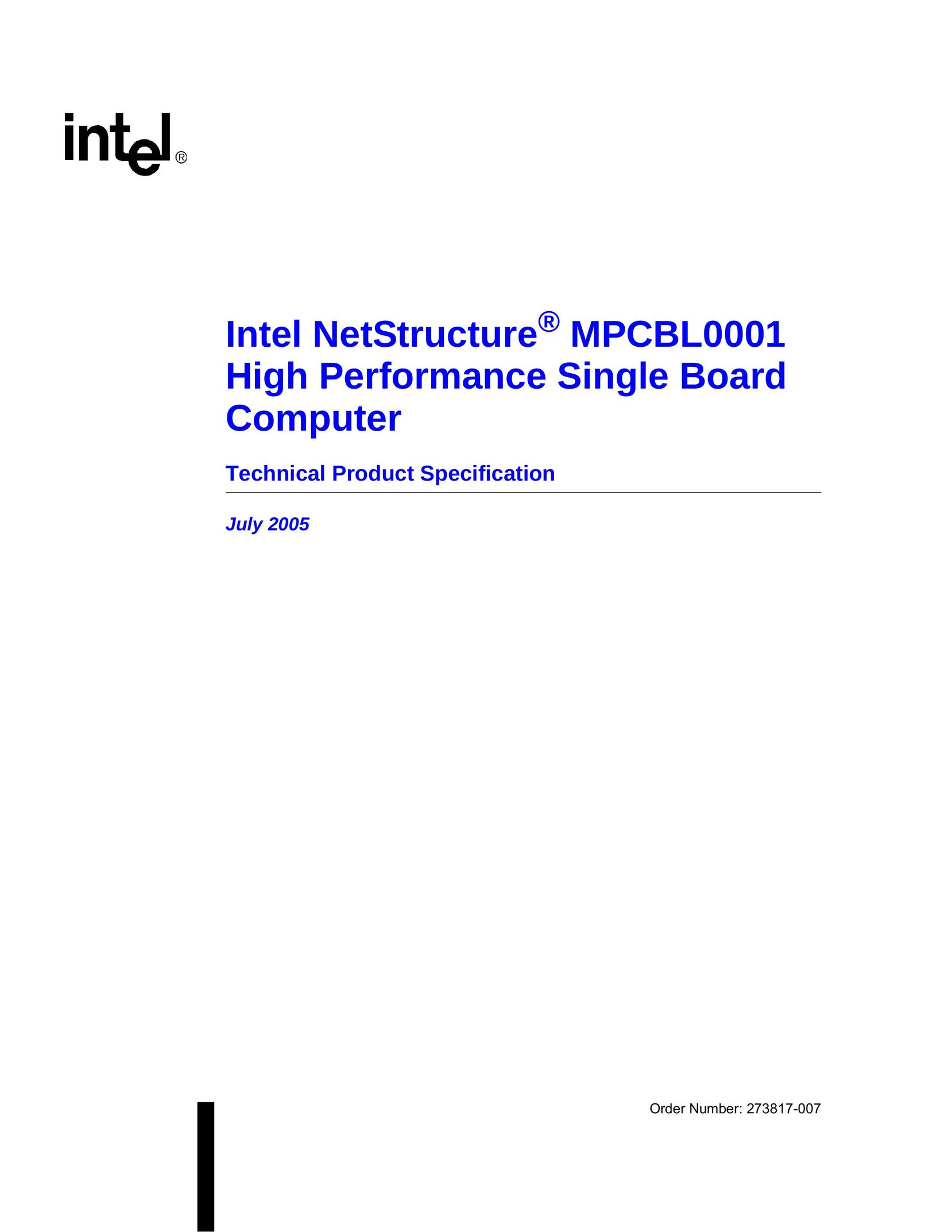 Intel MPCBL0001 Laptop User Manual