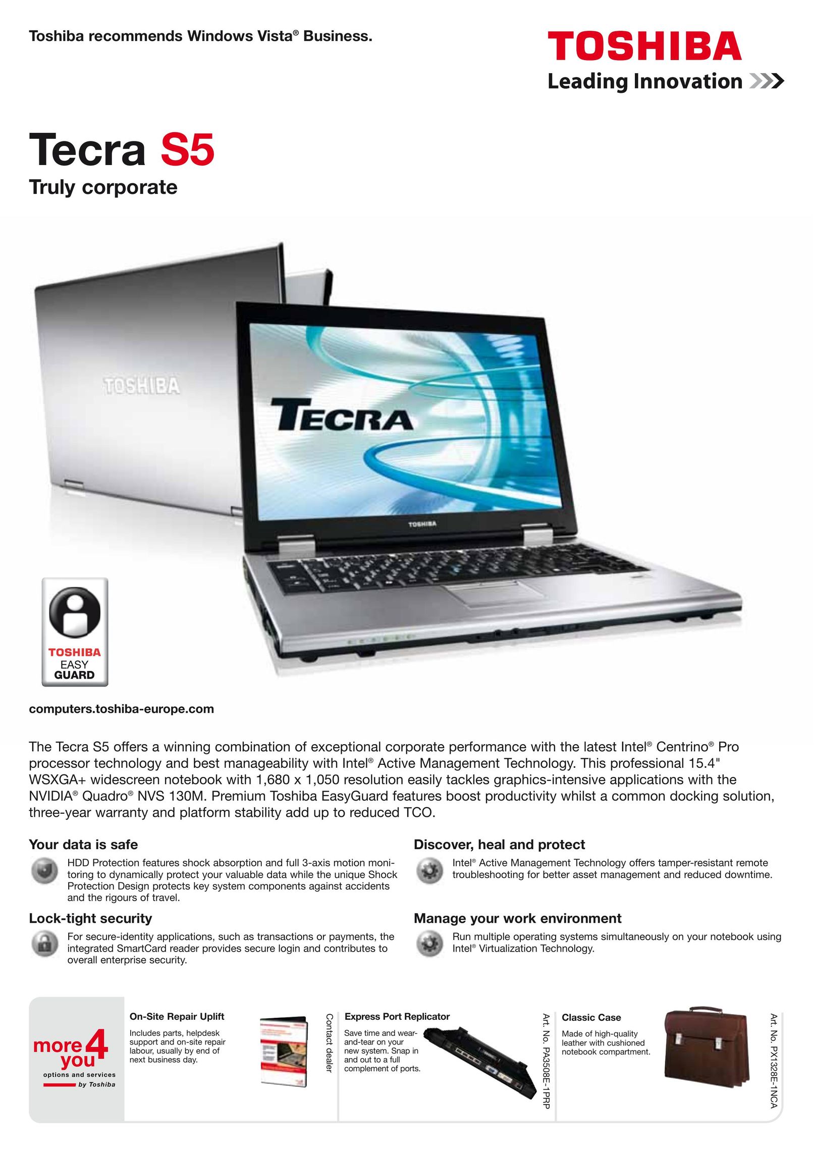 Intel TECRA S5 Laptop User Manual