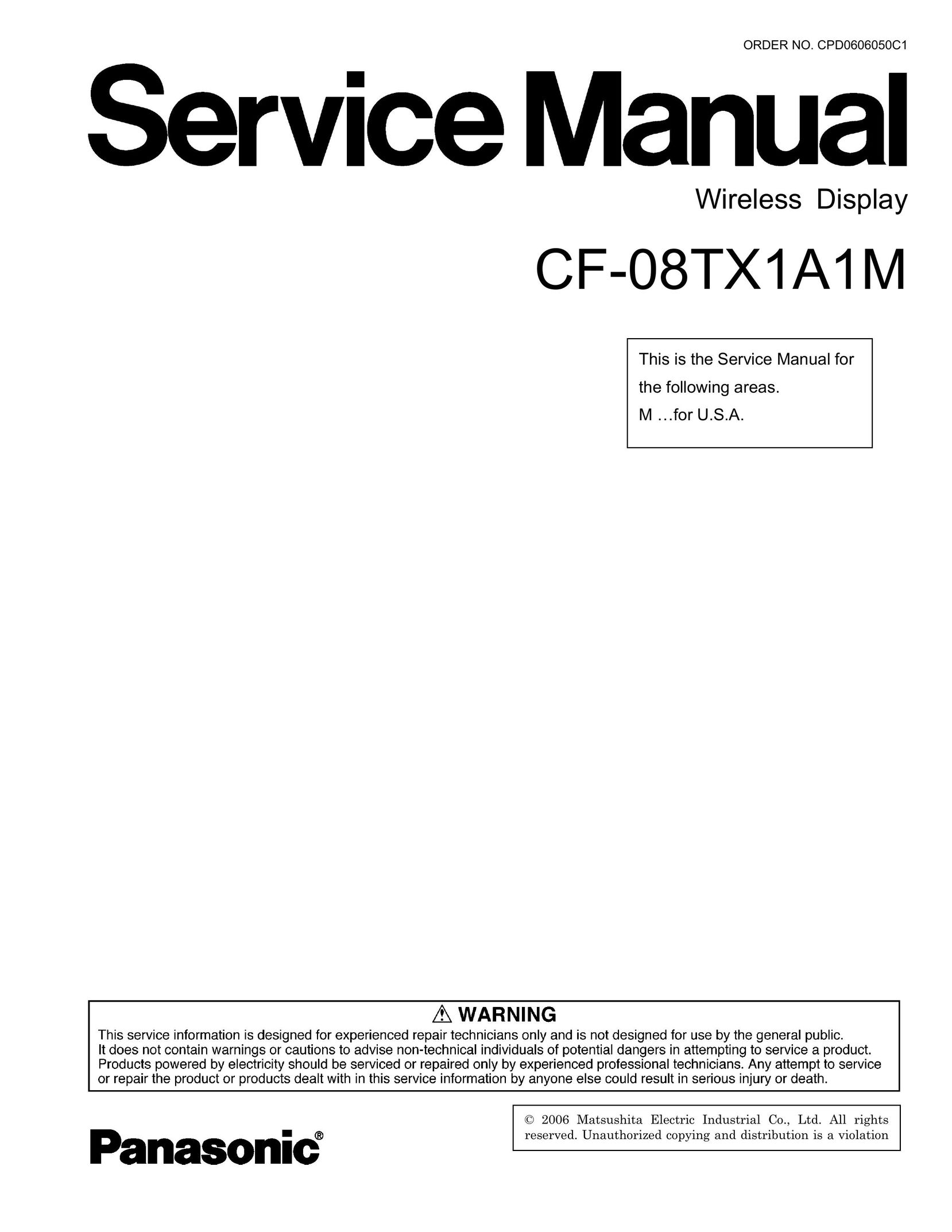 Matsushita CF-08TX1A1M Laptop User Manual