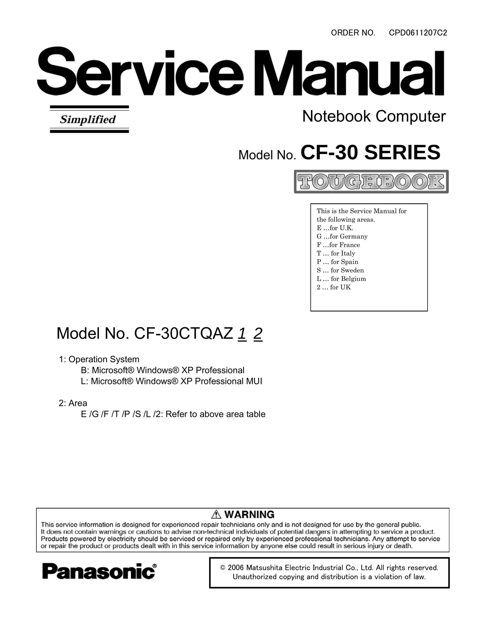 Matsushita CF-30 Laptop User Manual