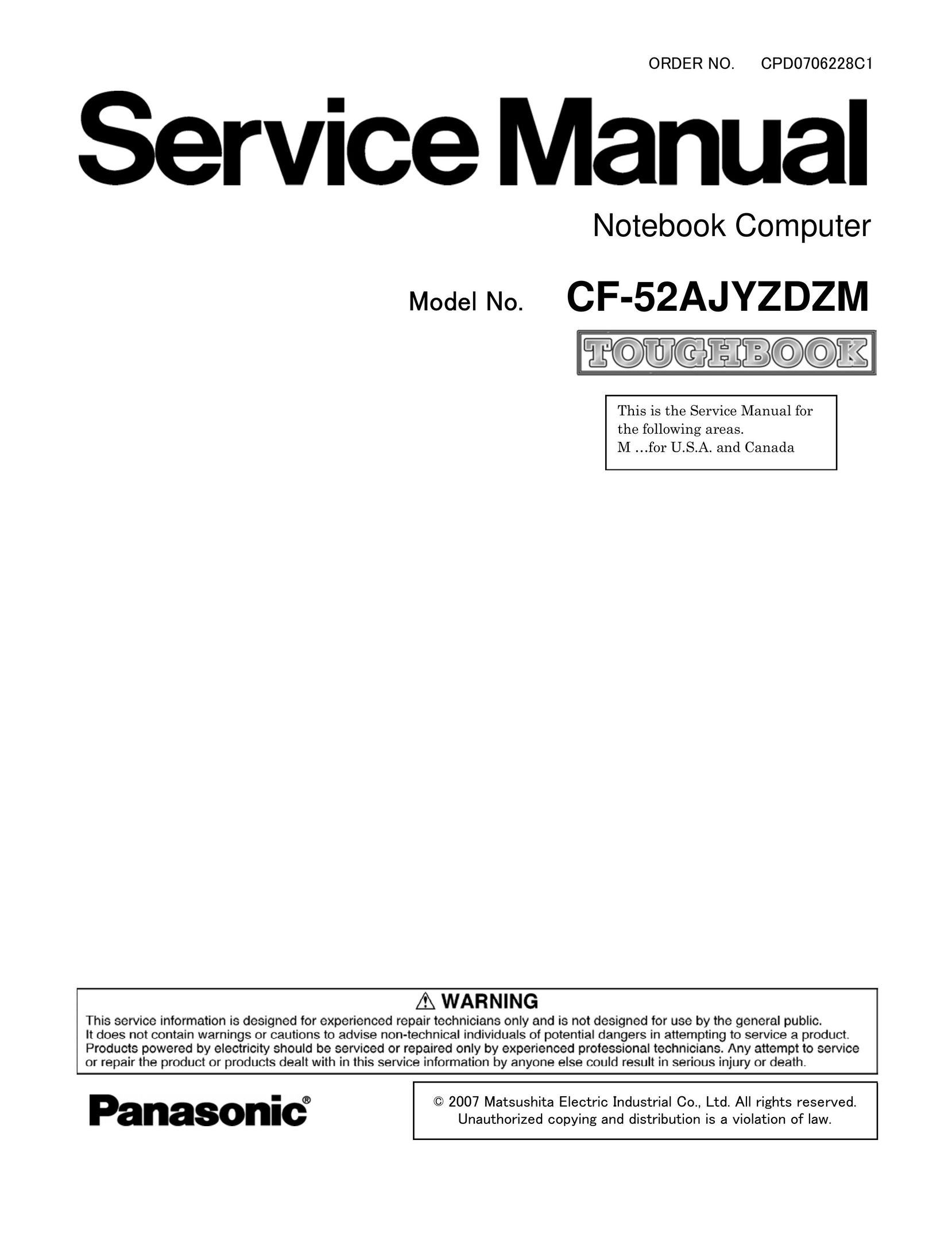 Matsushita CF-52AJYZDZM Laptop User Manual
