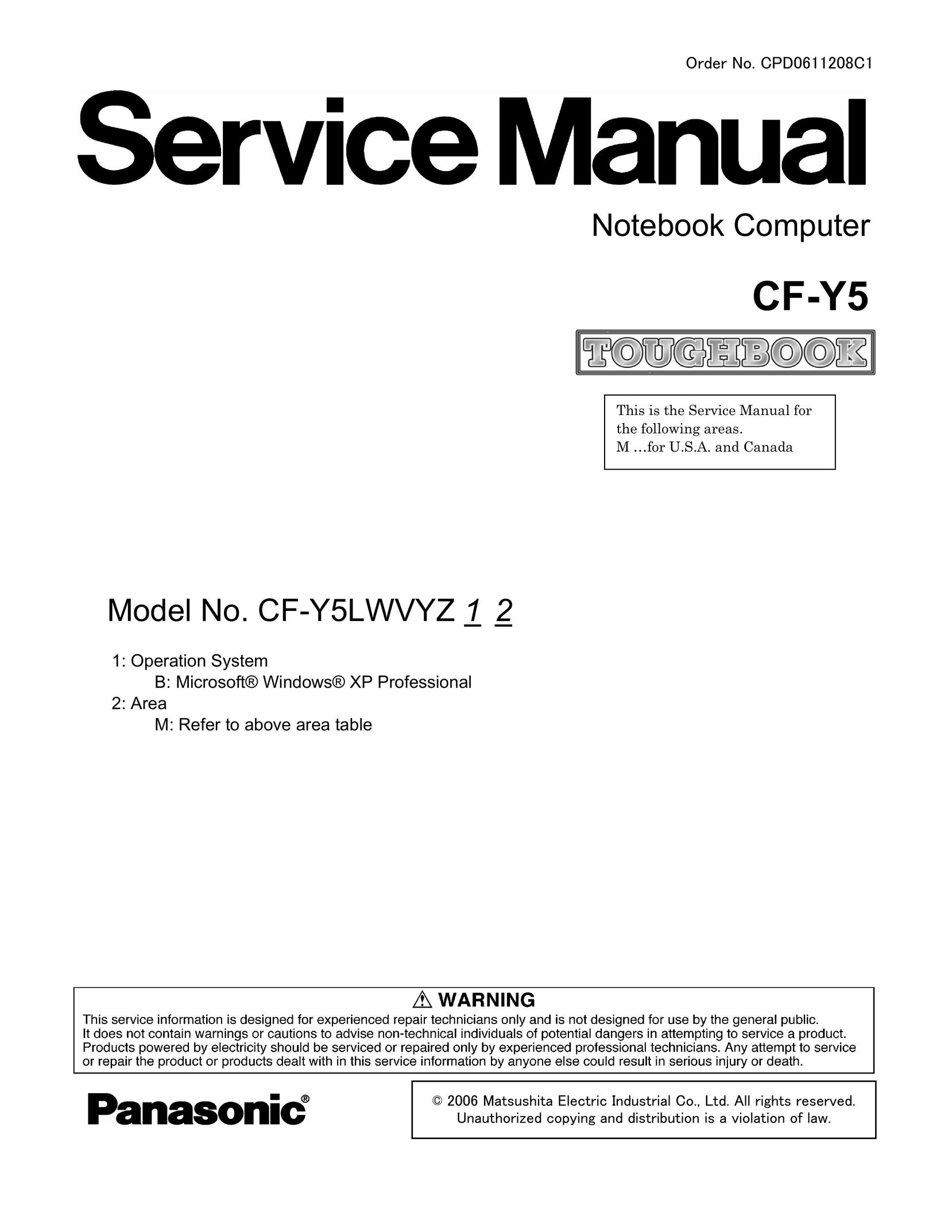 Matsushita CF-Y5LWVYZ 1 2 Laptop User Manual